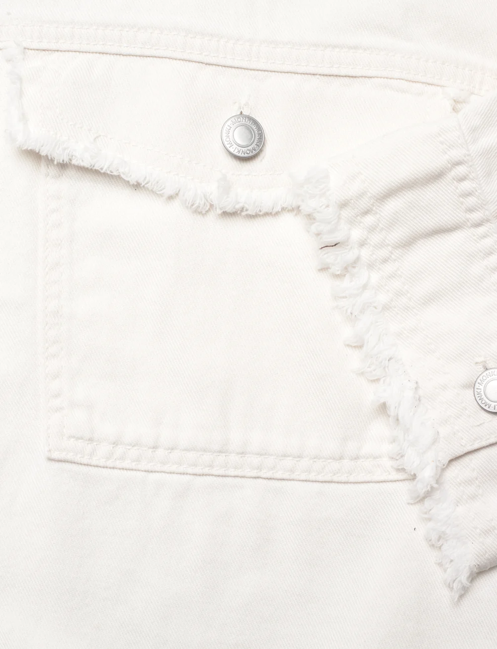 Monki - Cropped Boxy Twill Jacket - sügisjakid - white light - 3