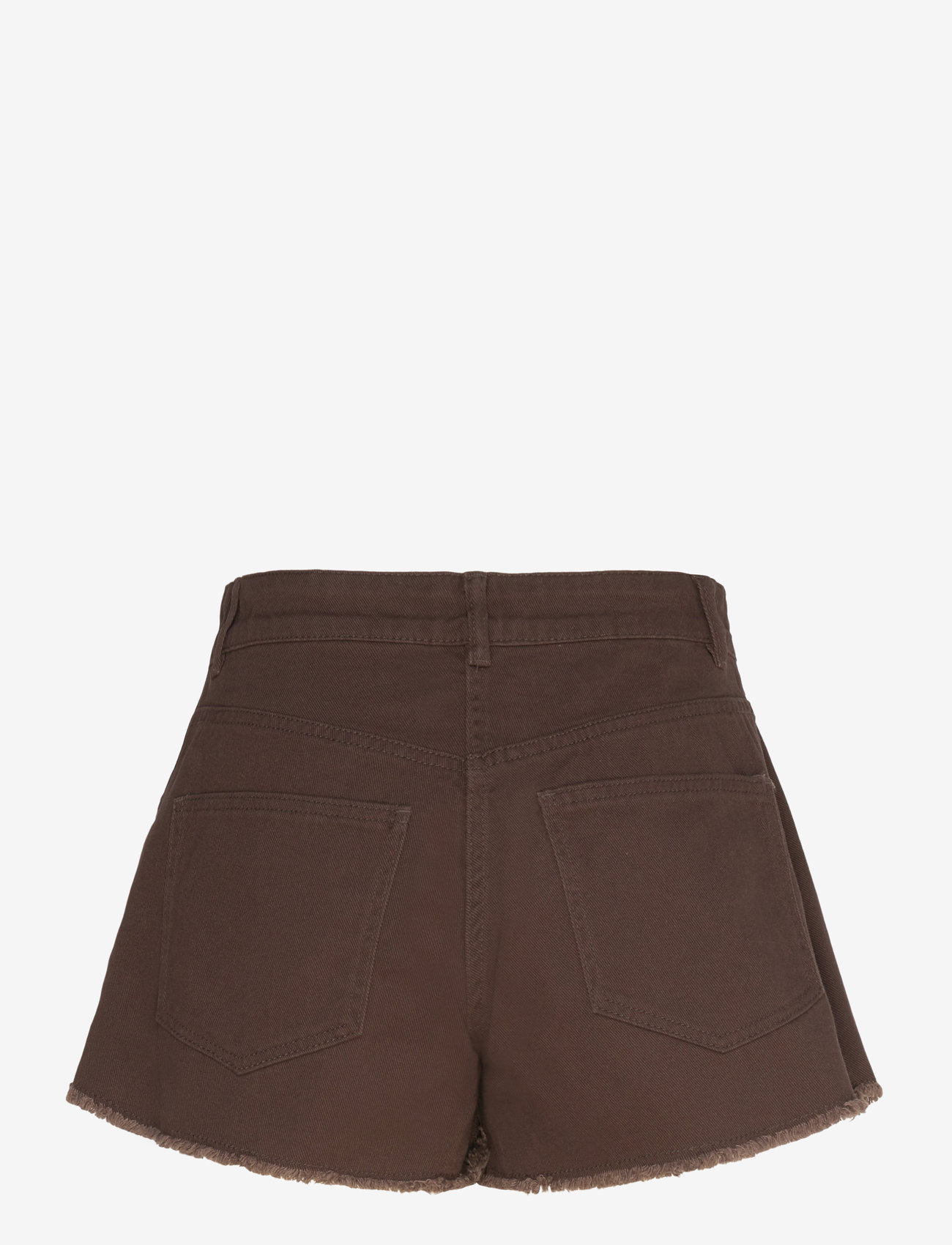 Monki - Asymmetric Cotton Twill Wrap Skort - kurze röcke - brown dark - 1