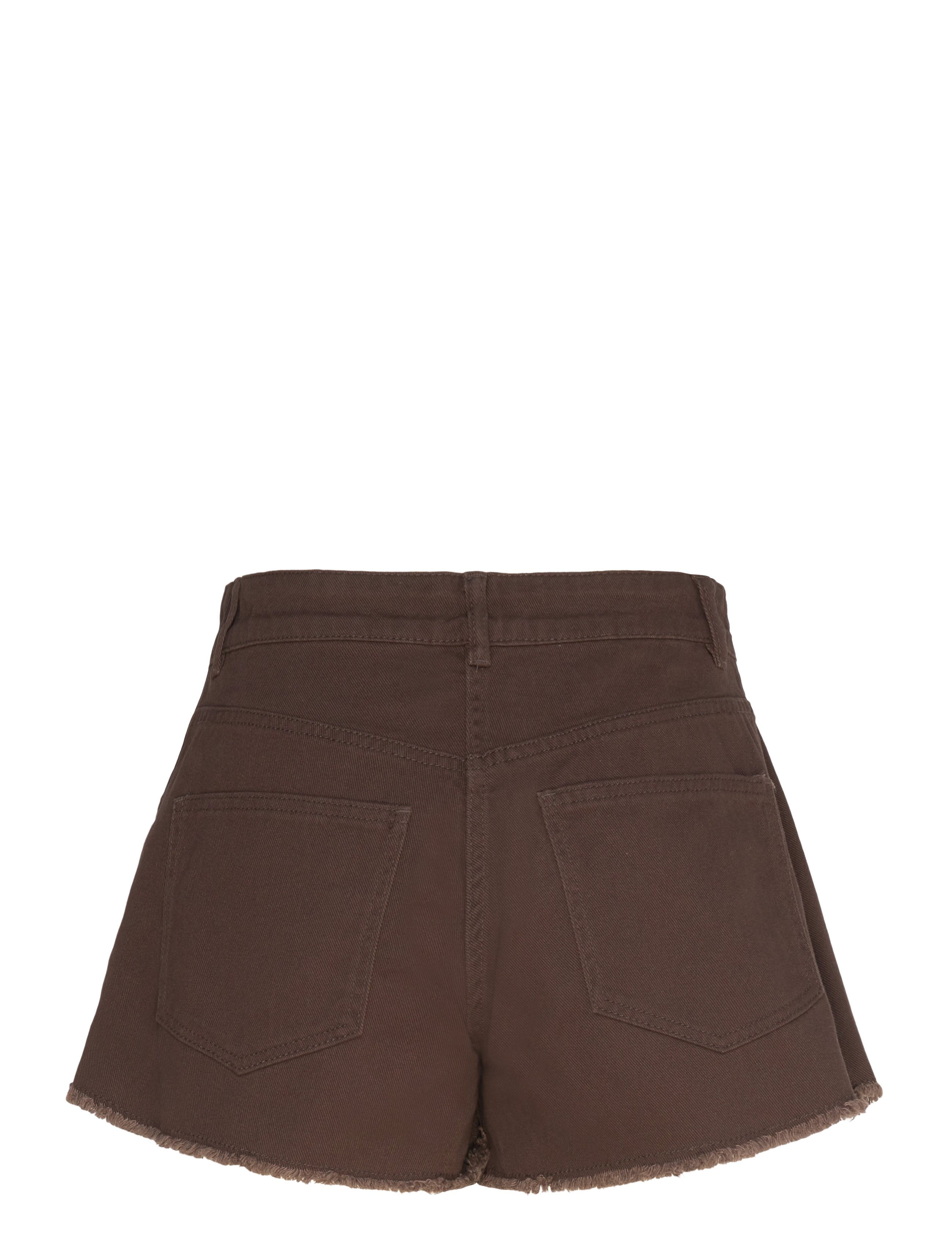 Monki - Asymmetric Cotton Twill Wrap Skort - korte skjørt - brown dark - 1