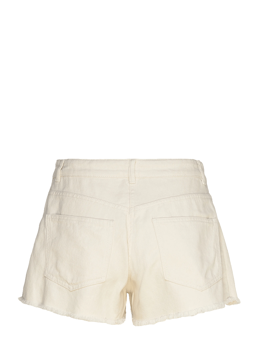 Monki - Asymmetric Cotton Twill Wrap Skort - kurze röcke - white light - 1