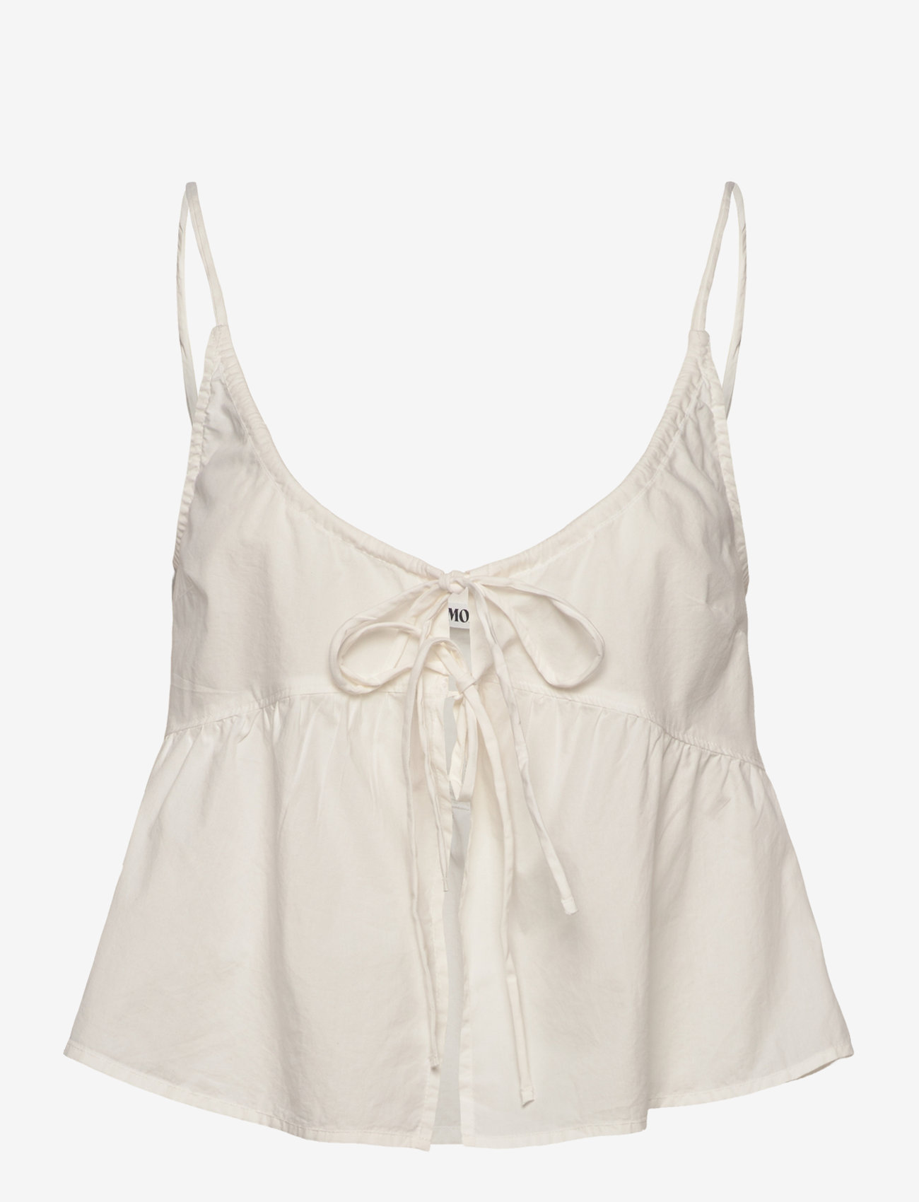 Monki - Cotton Poplin Tie-Front Pyjama Top - tops - white - 0