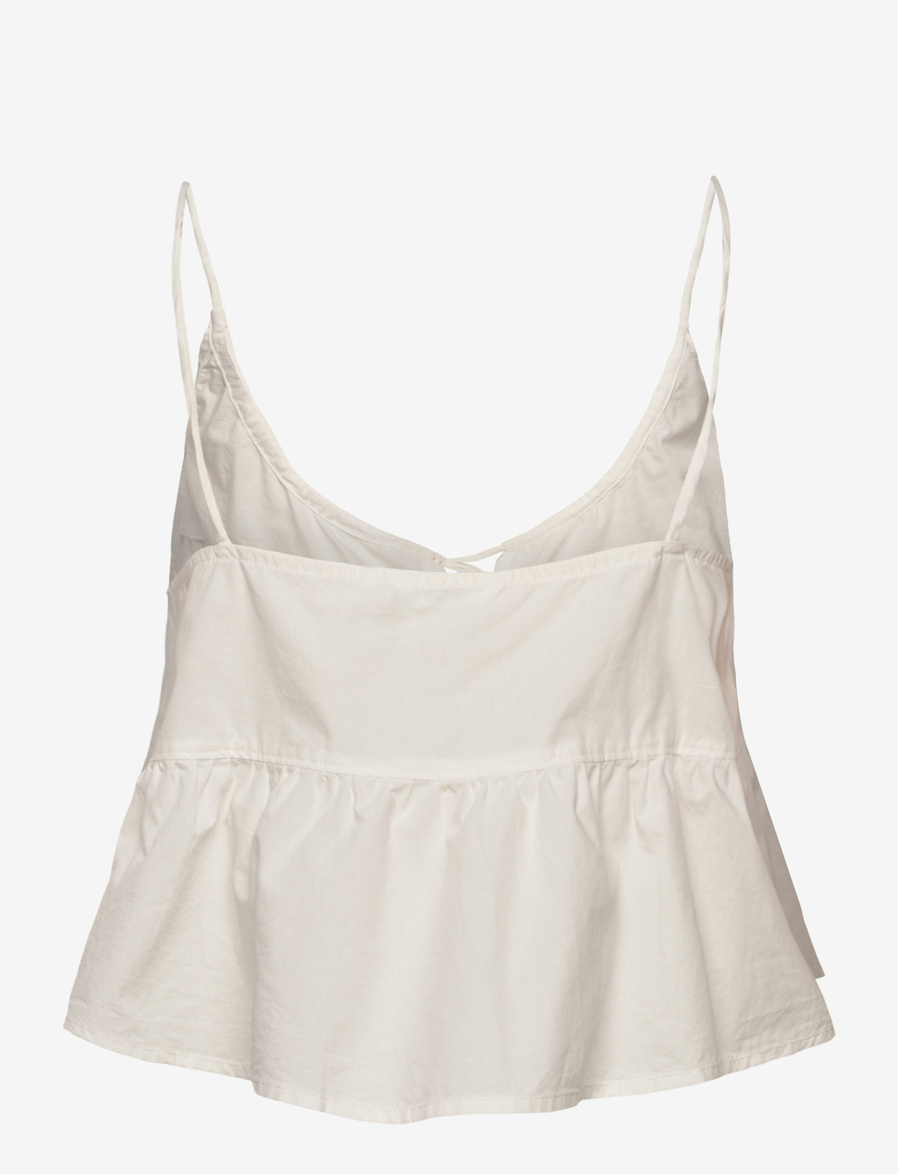 Monki - Cotton Poplin Tie-Front Pyjama Top - tops - white - 1