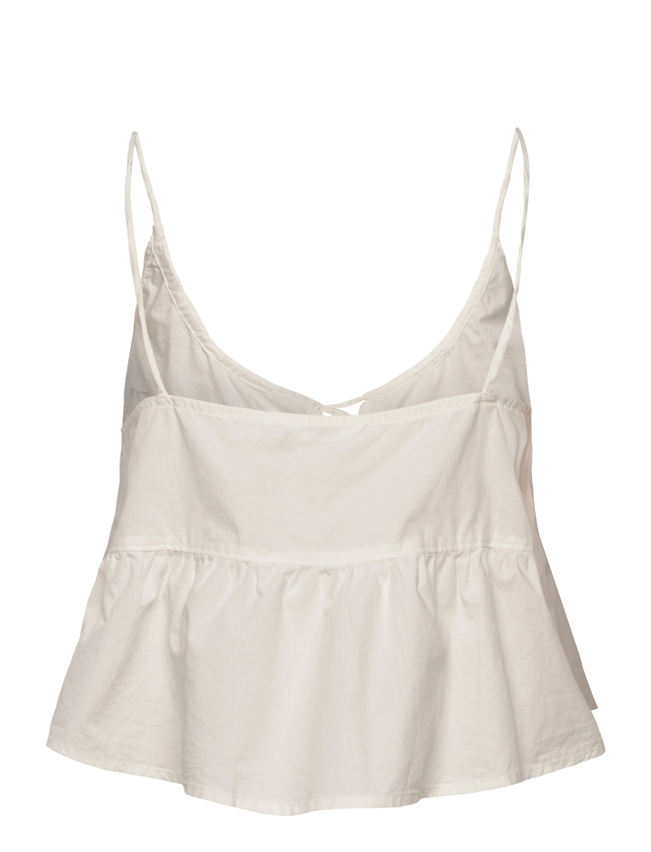 Monki - Cotton Poplin Tie-Front Pyjama Top - topi - white - 1