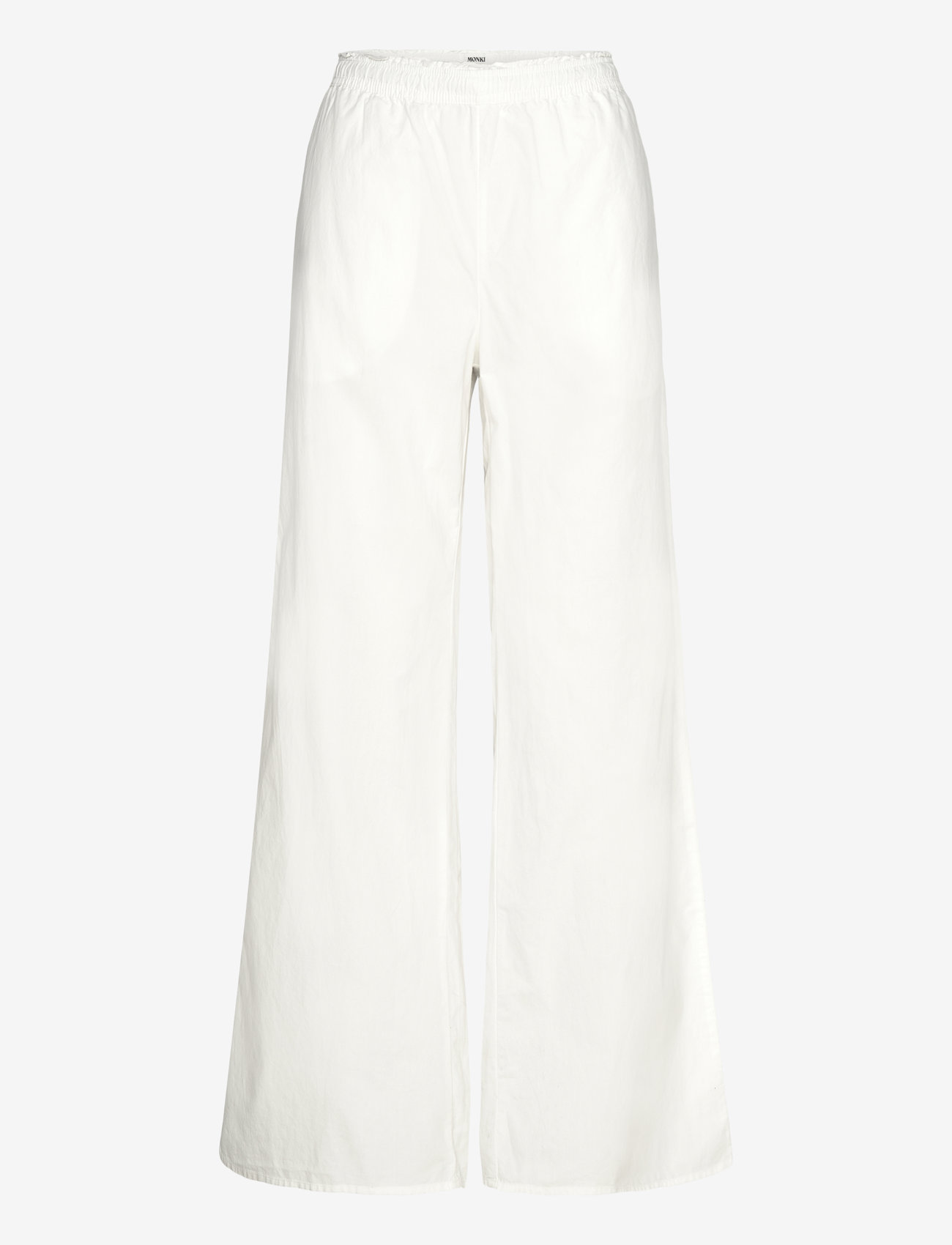 Monki - Wide Leg Cotton Poplin Pyjama Trousers - hosen mit weitem bein - white light - 0