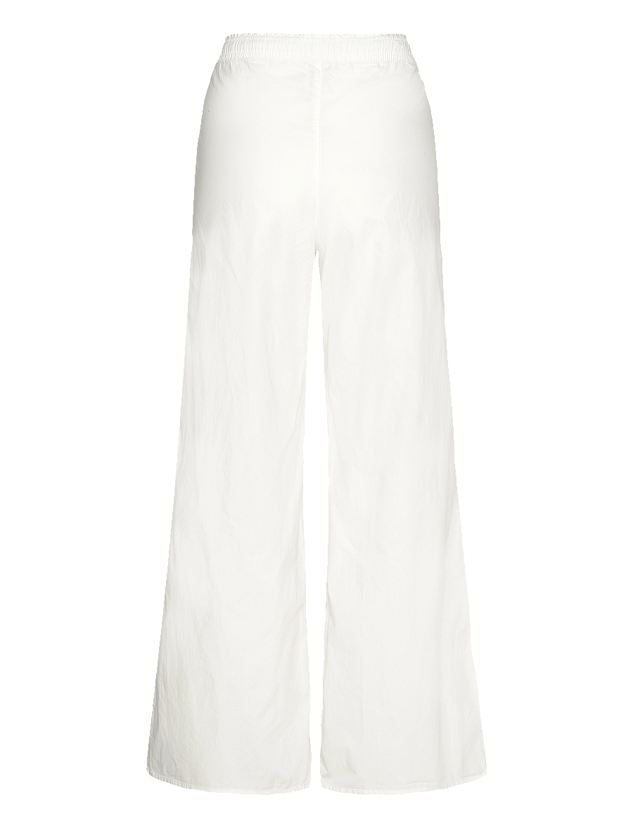 Monki - Wide Leg Cotton Poplin Pyjama Trousers - hosen mit weitem bein - white light - 1