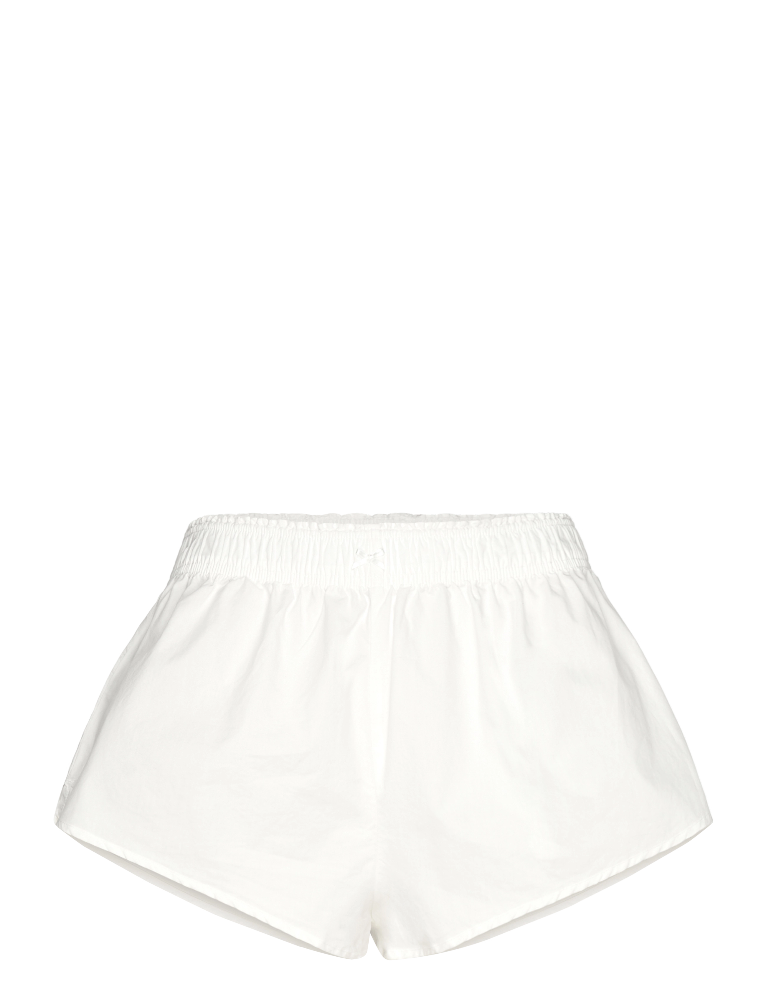 Monki Mid-Rise Cotton Poplin Pyjama Shorts, XL, Weiß - Casual Frauen