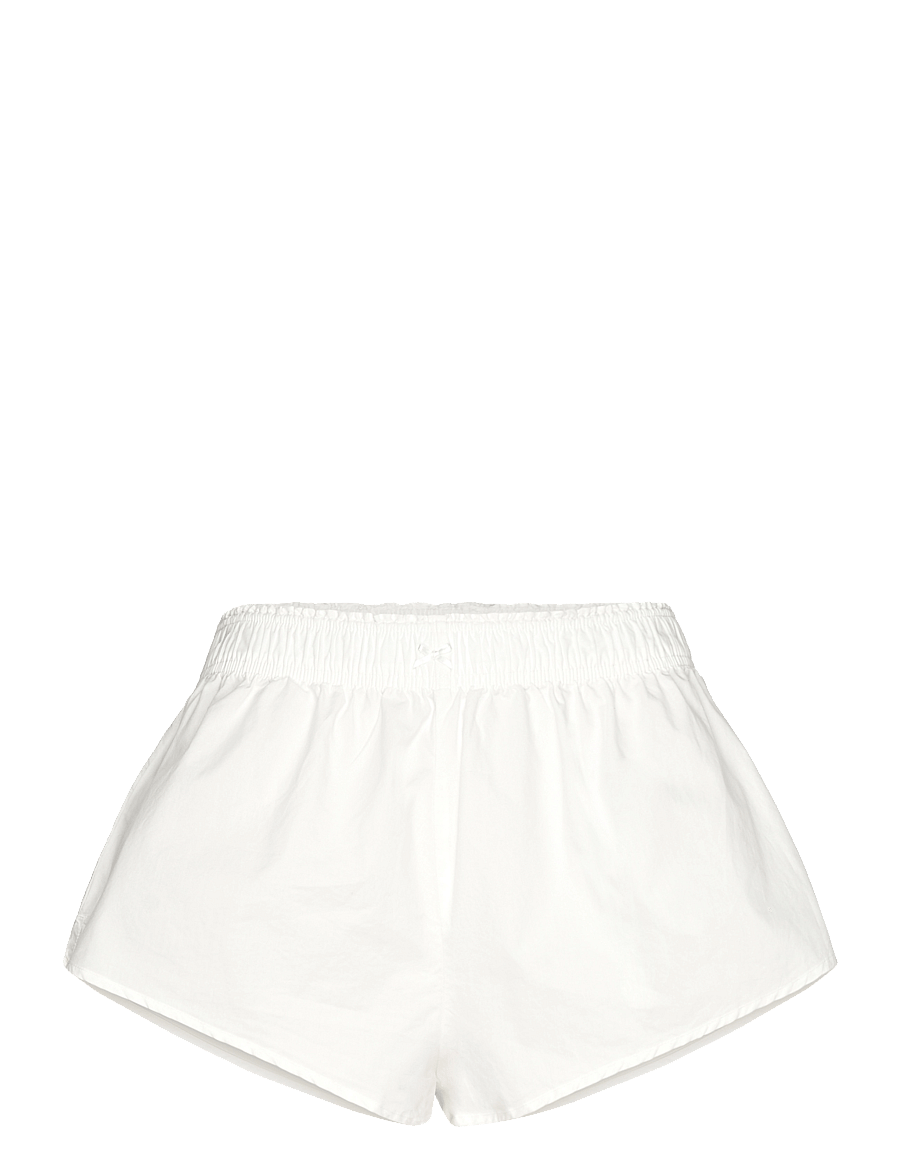 Monki - Mid-Rise Cotton Poplin Pyjama Shorts - freizeitshorts - white light - 0