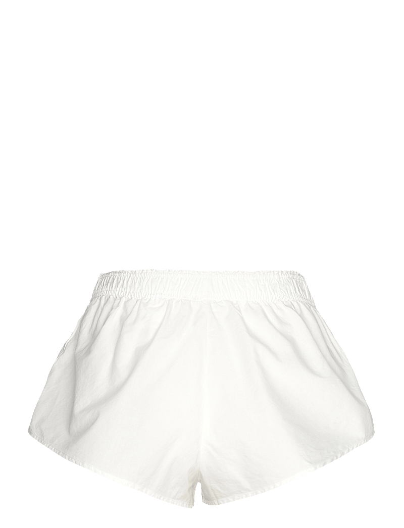 Monki - Mid-Rise Cotton Poplin Pyjama Shorts - casual shorts - white light - 1