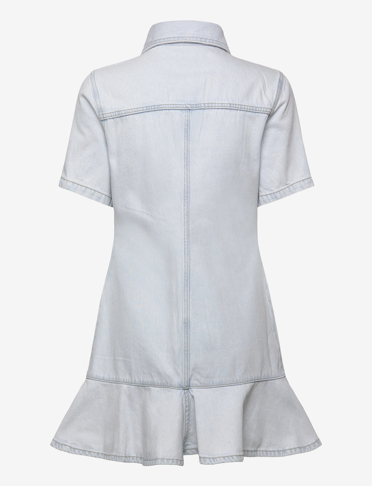 Monki - Denim Tunic Mini Dress - skjortklänningar - blue dusty light - 1