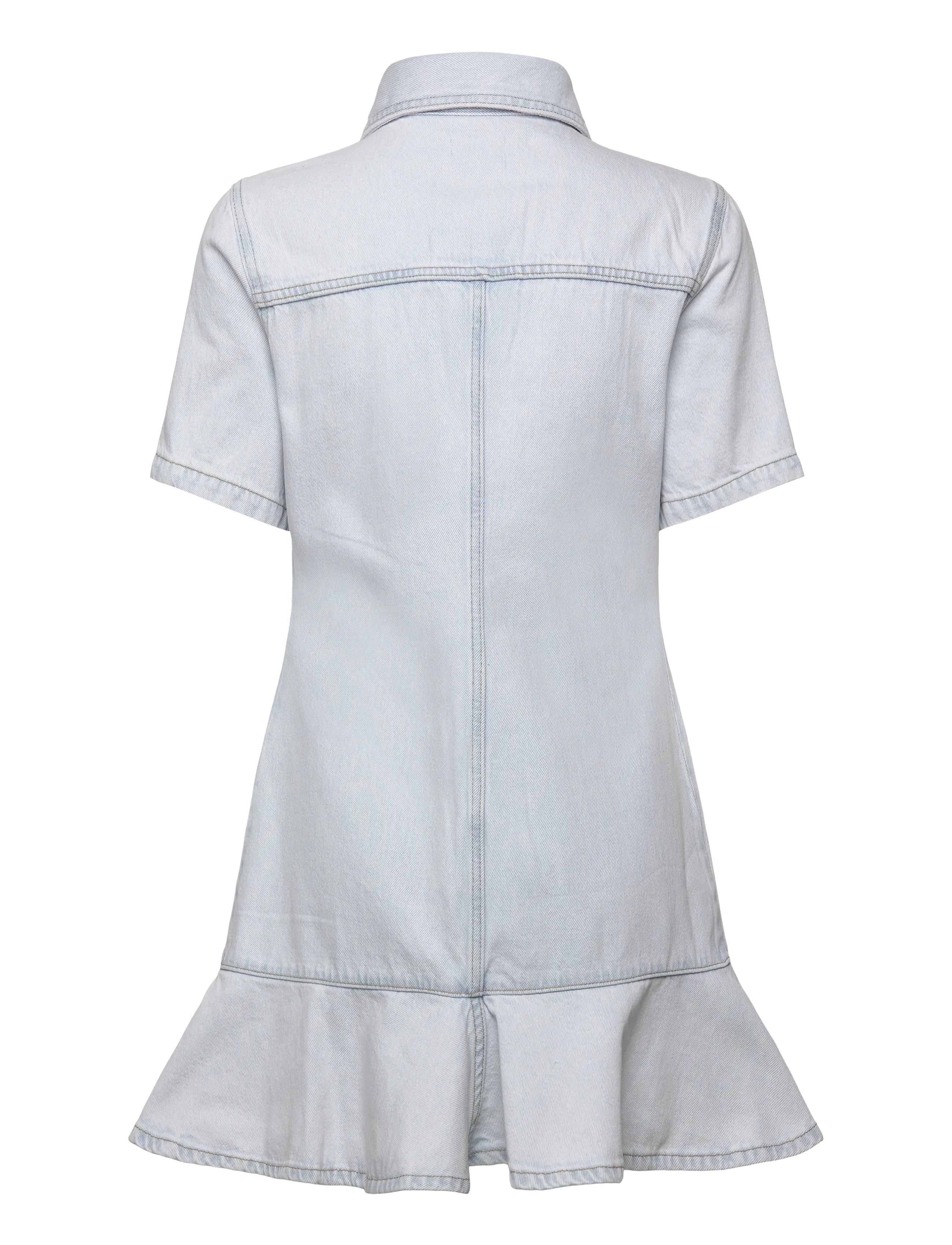 Monki - Denim Tunic Mini Dress - skjortekjoler - blue dusty light - 1