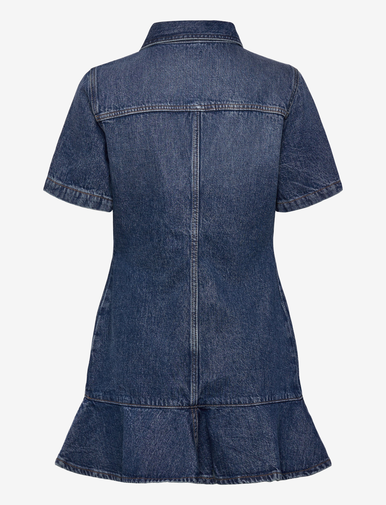 Monki - Denim Tunic Mini Dress - hemdkleider - blue medium dusty - 1