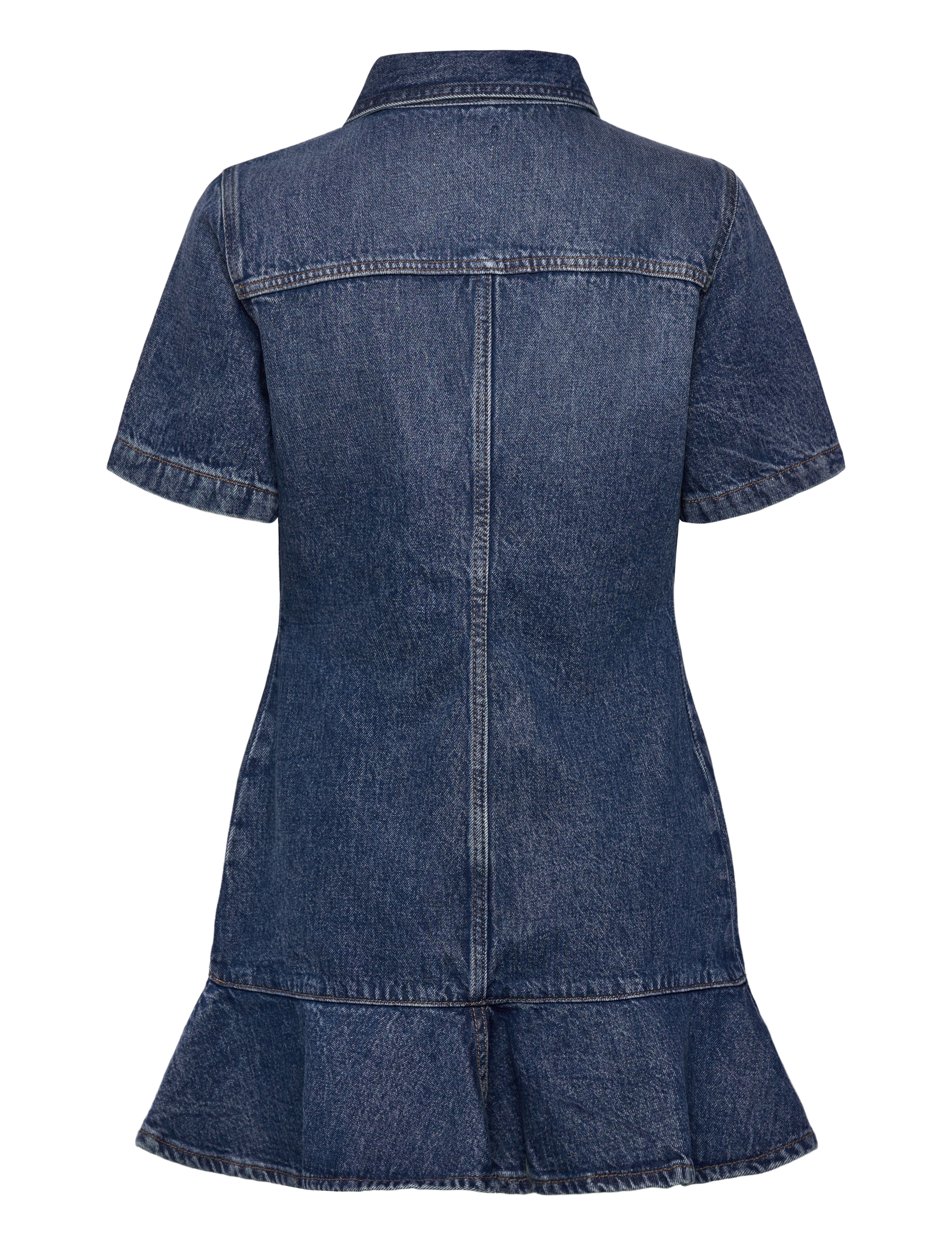 Monki - Denim Tunic Mini Dress - marškinių tipo suknelės - blue medium dusty - 1