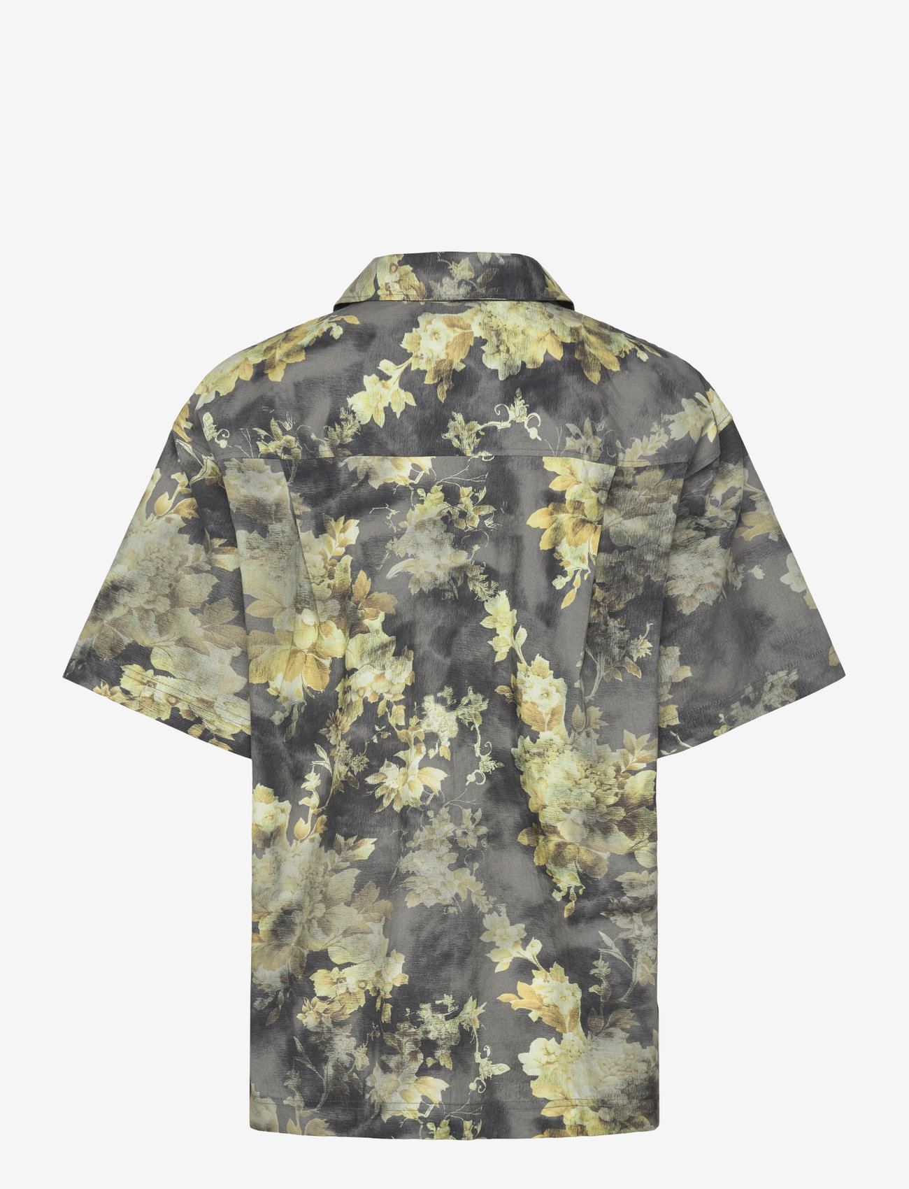 Monki - Oversized Short-Sleeved Cotton Poplin Shirt - kortærmede skjorter - grey dark - 1