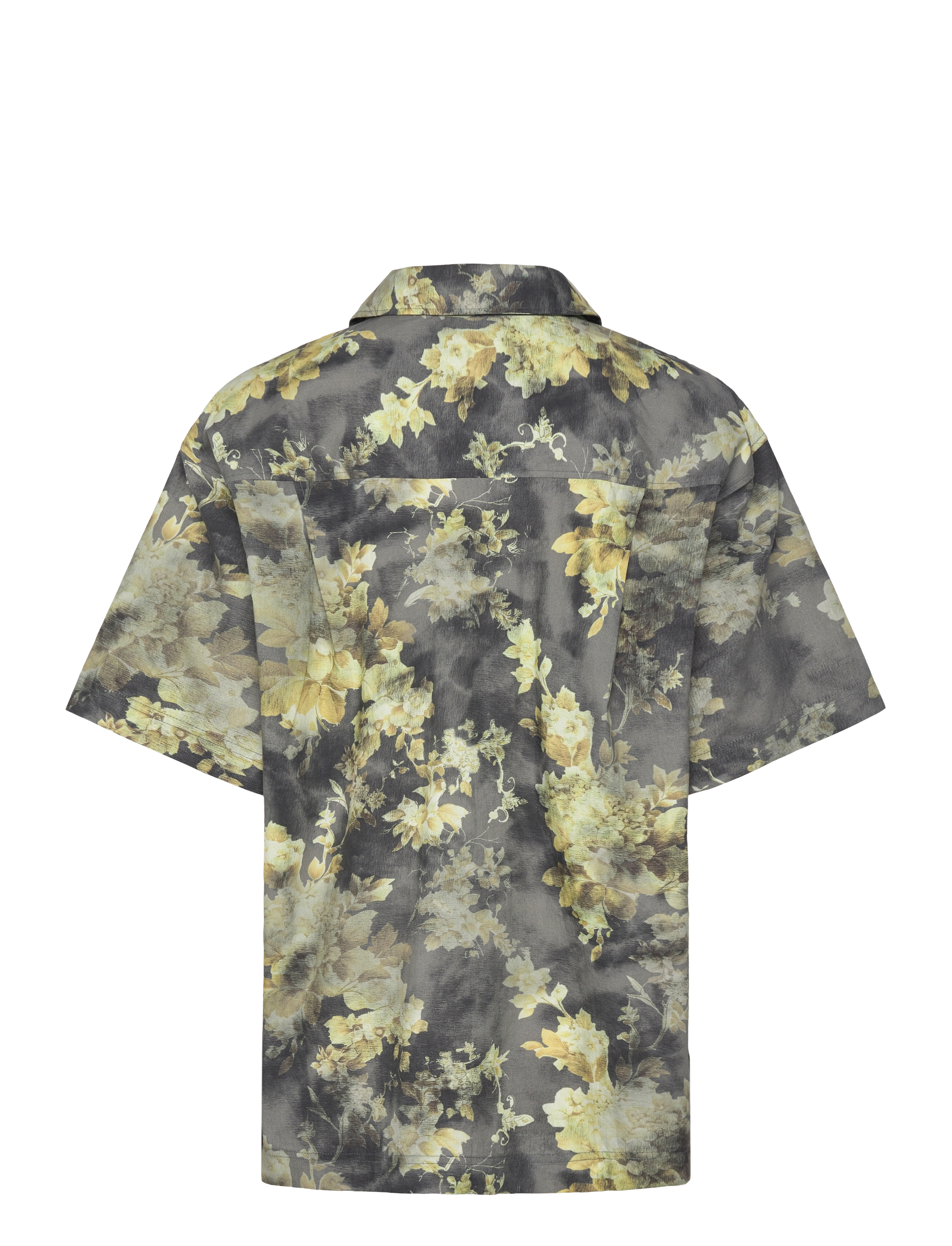 Monki - Oversized Short-Sleeved Cotton Poplin Shirt - kortærmede skjorter - grey dark - 1