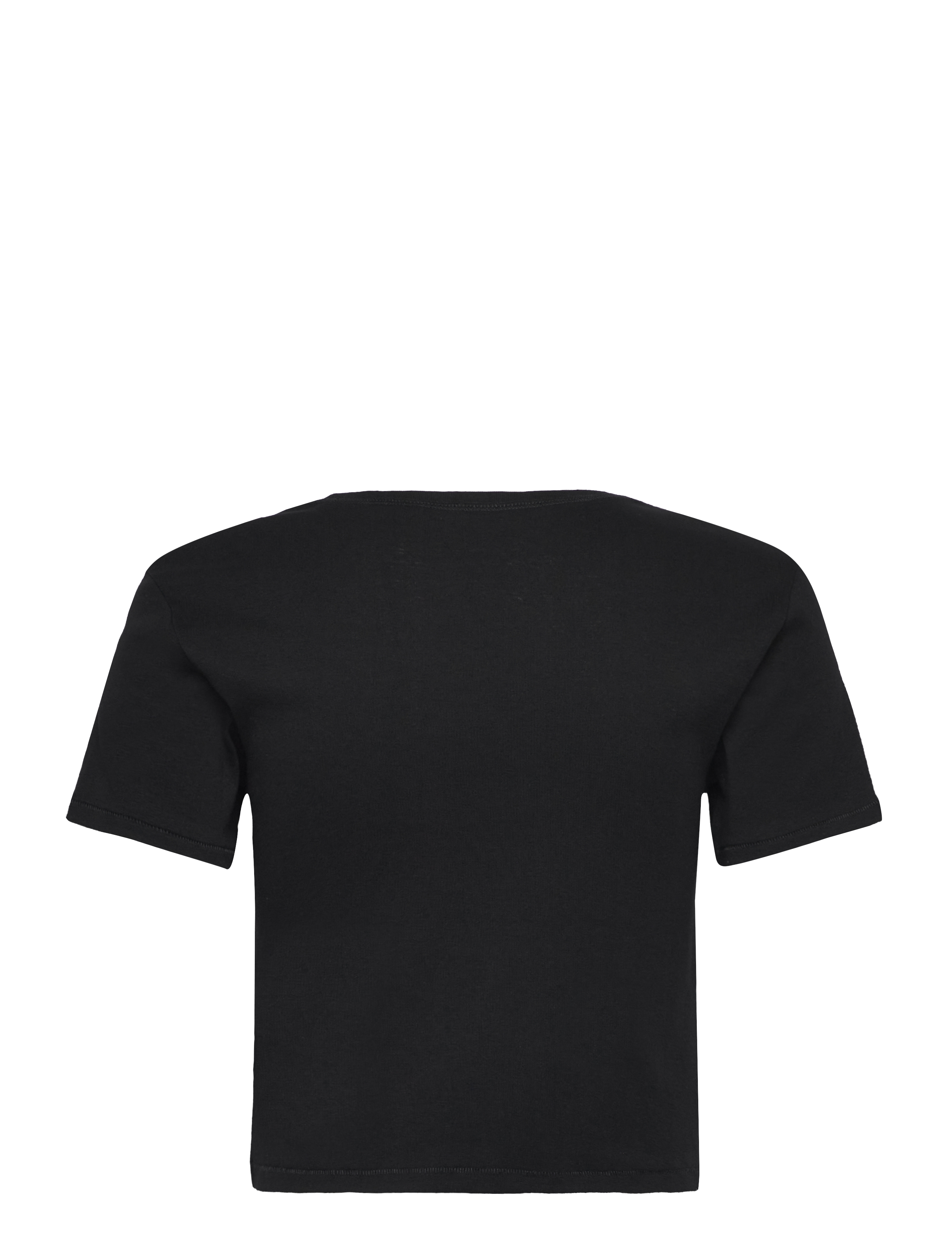 Monki - Cropped Fitted Cotton T-Shirt - magabolir - black dark - 1