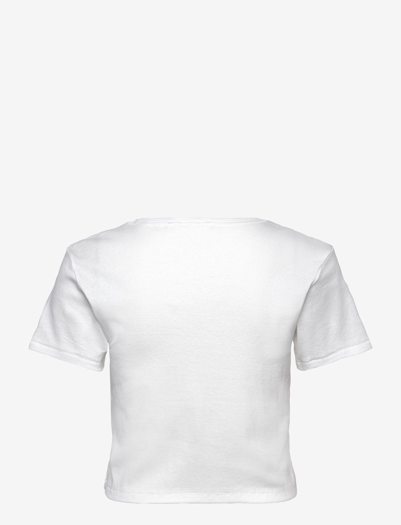 Monki - Cropped Fitted Cotton T-Shirt - crop tops - white light - 1