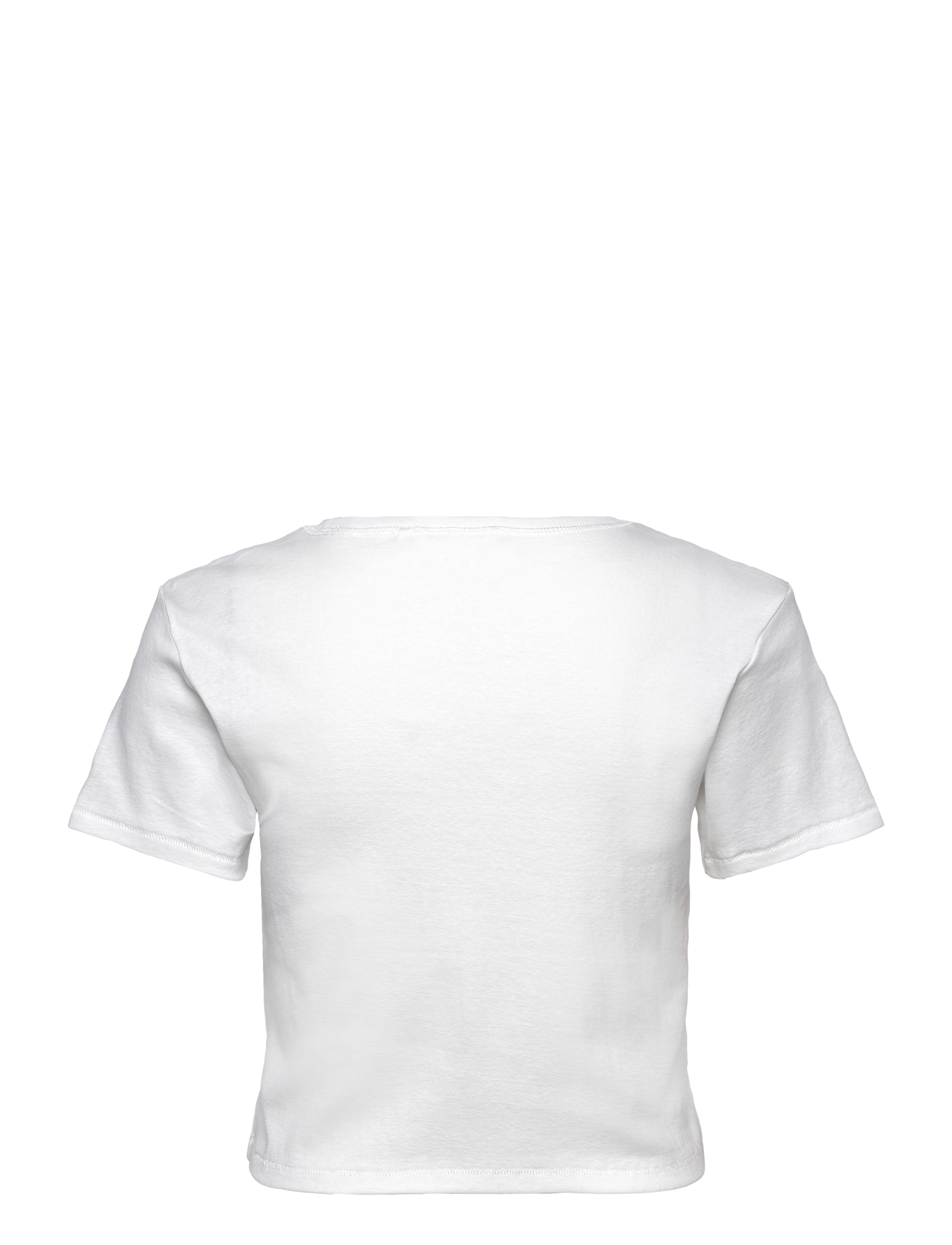 Monki - Cropped Fitted Cotton T-Shirt - crop tops - white light - 1