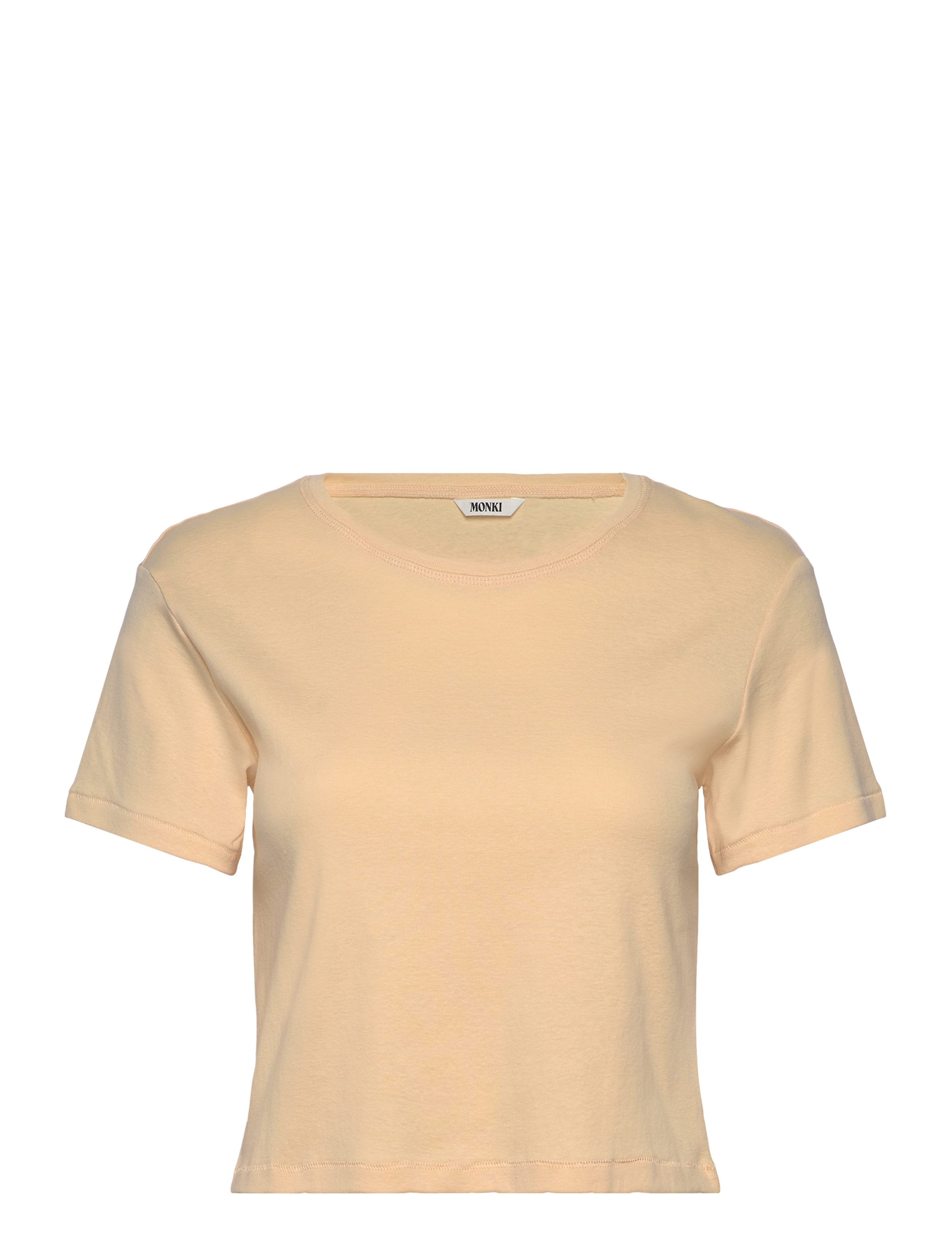 Monki Cropped Fitted Cotton T-Shirt - Crop tops - YELLOW DUSTY LIGHT / orange