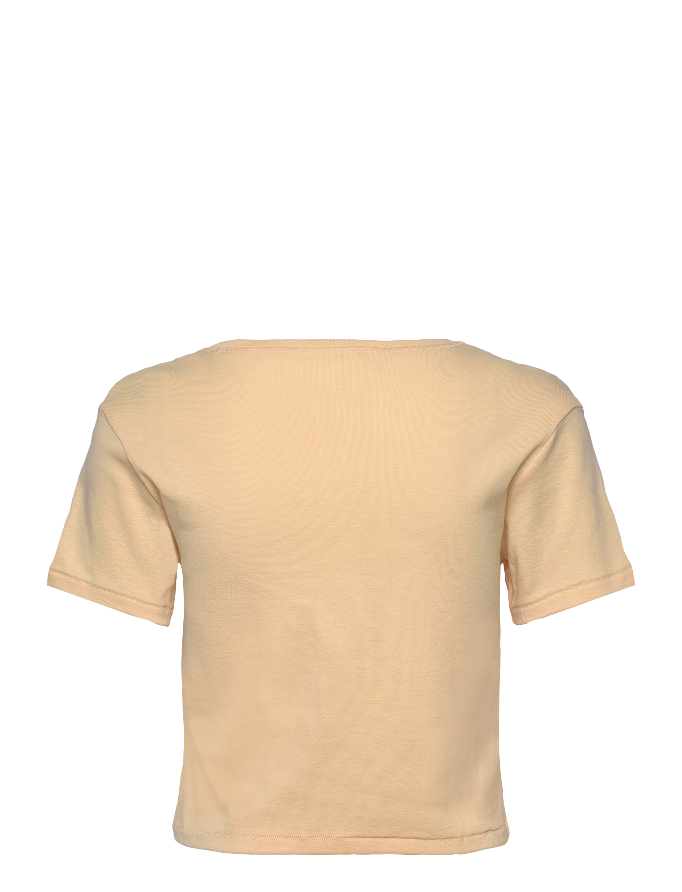 Monki - Cropped Fitted Cotton T-Shirt - Īsi topi - yellow dusty light - 1