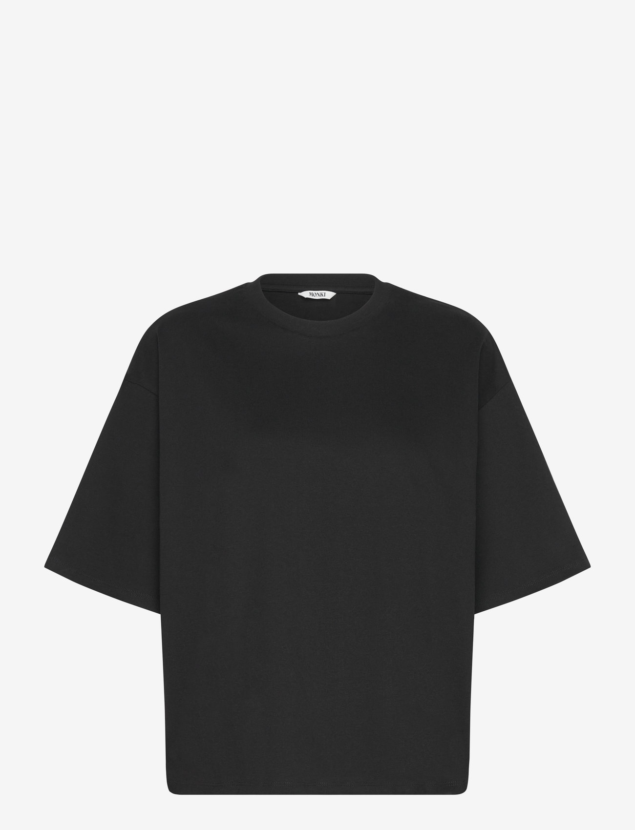 Monki - Boxy heavy weight tee - t-shirts - black dark - 0