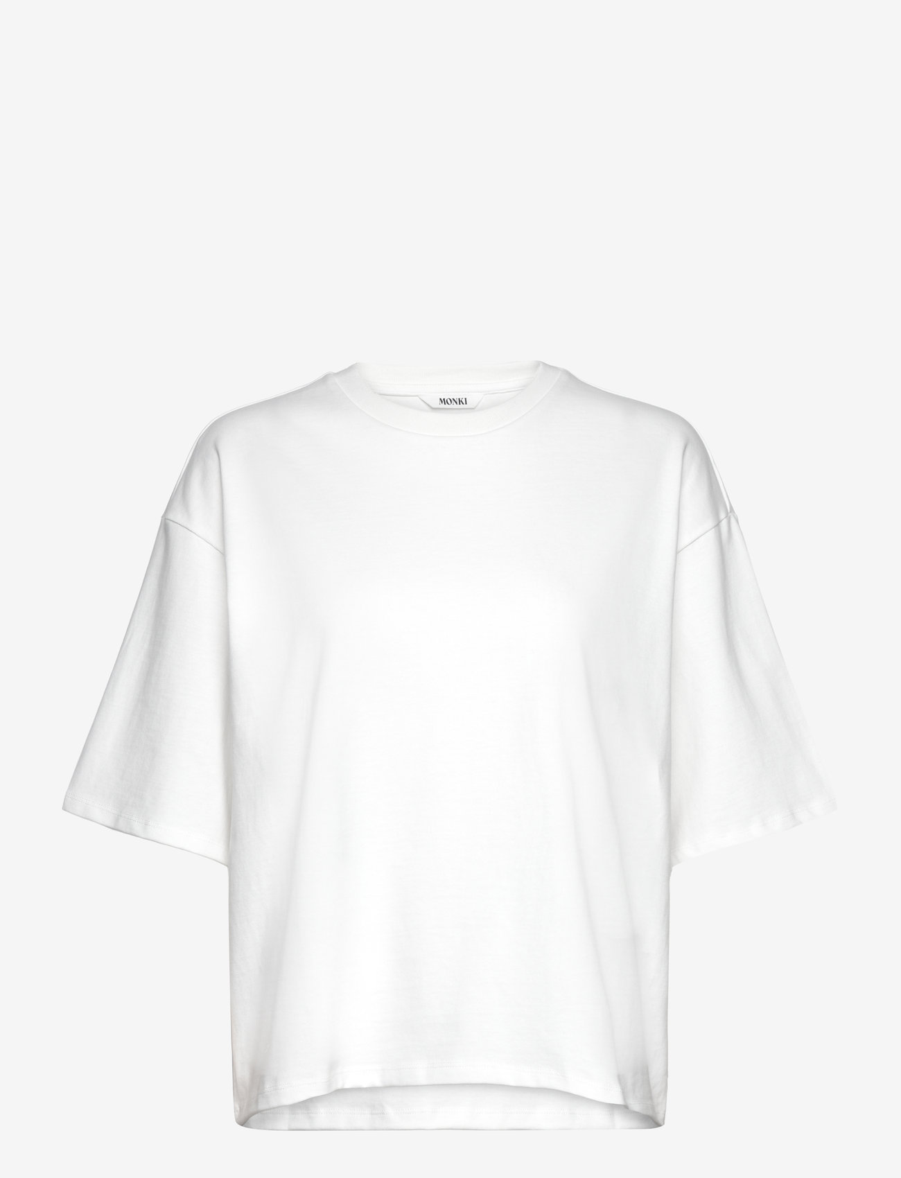 Monki - Boxy heavy weight tee - t-shirts - white light - 0