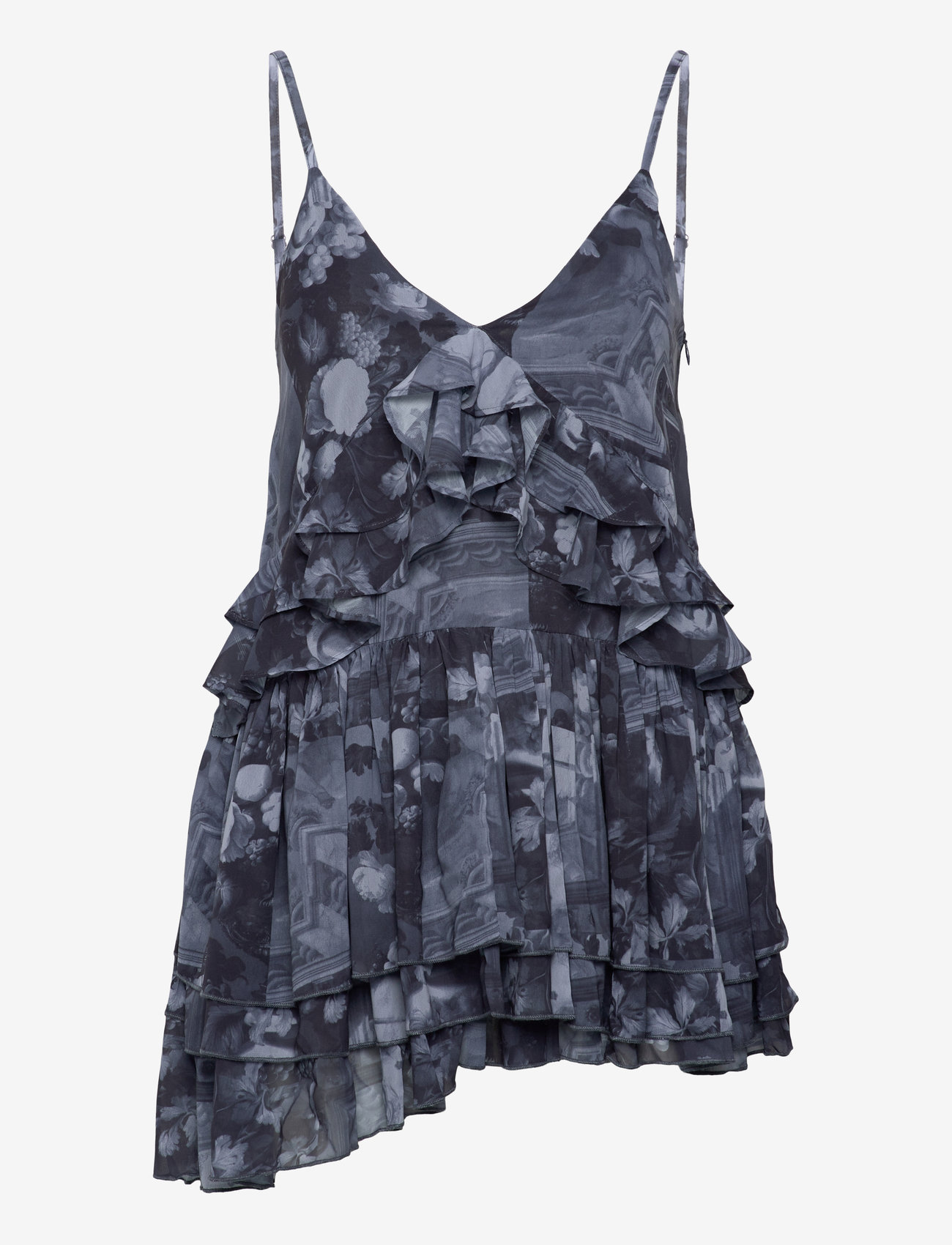 Monki - Layered Ruffled Mini Cami Dress - minikleidid - grey dark - 0
