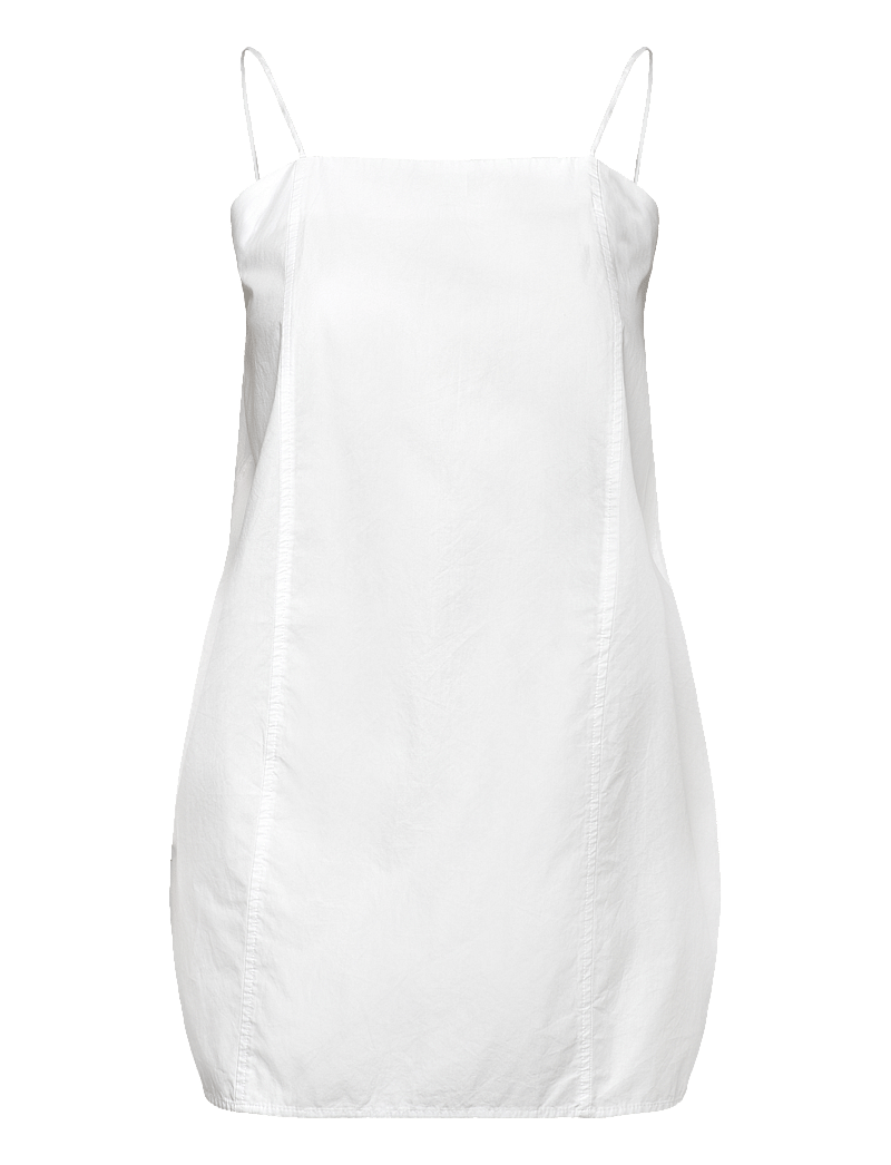Monki - Tie-Back Twill Mini Dress - konfirmationstøj - white light - 0