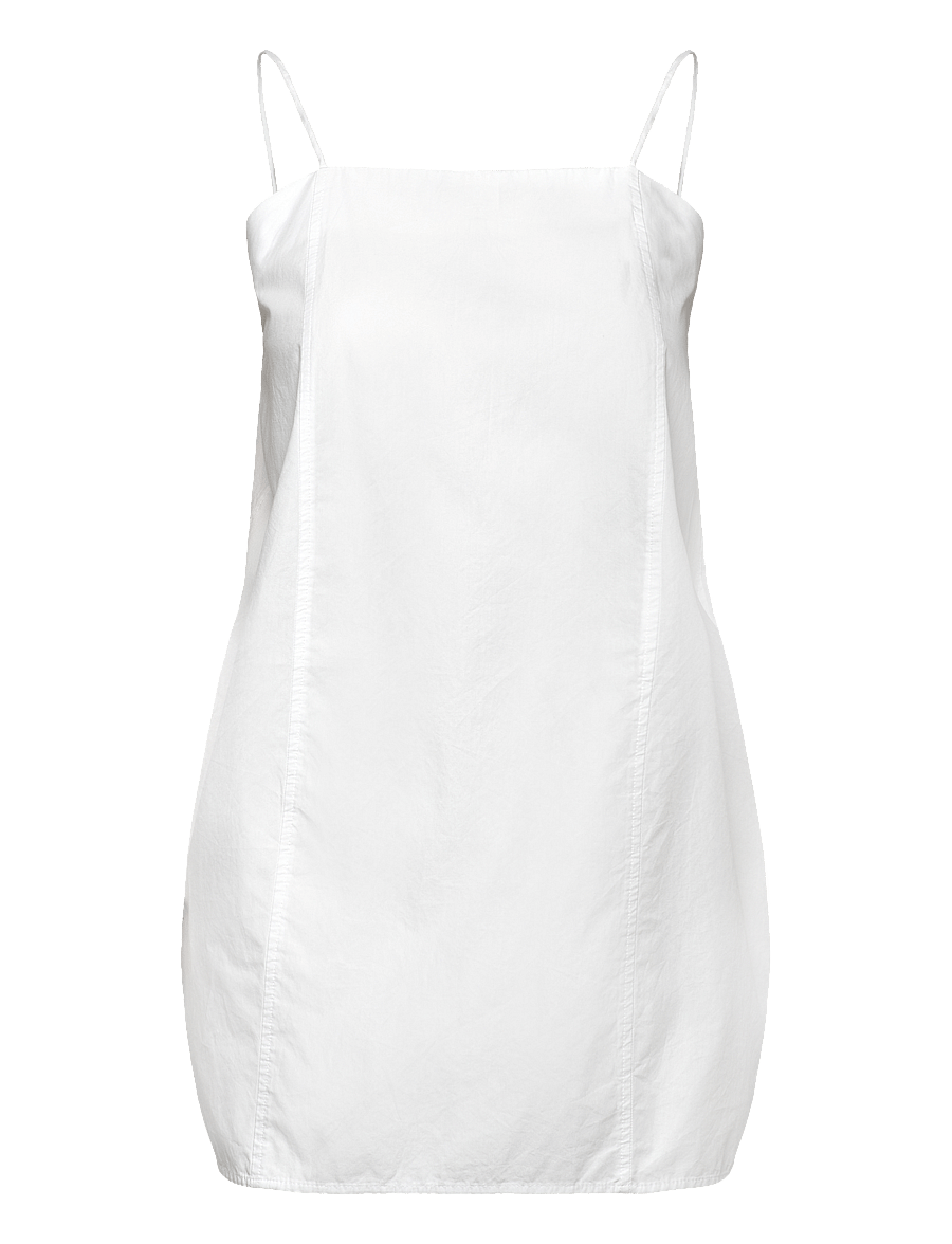 Monki - Tie-Back Twill Mini Dress - ferming - white light - 0