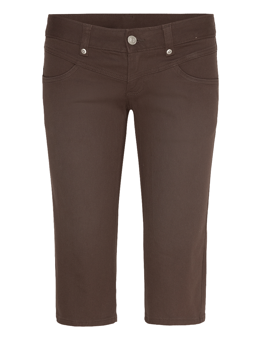 Monki - Ultra Low Rise Capri Trousers - capri bukser - brown dark - 0
