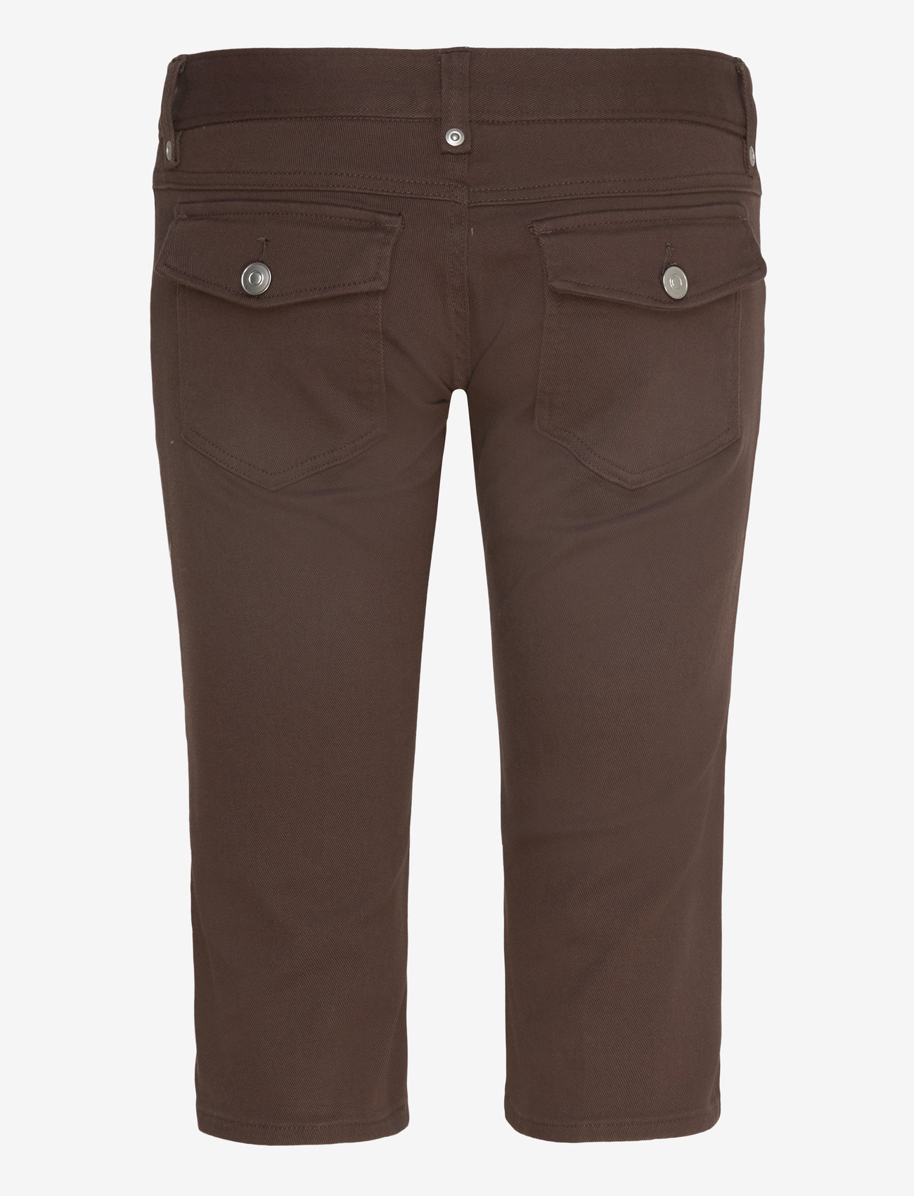 Monki - Ultra Low Rise Capri Trousers - capri bukser - brown dark - 1