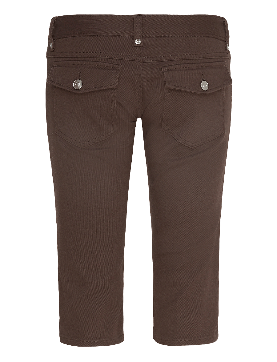Monki - Ultra Low Rise Capri Trousers - capri bukser - brown dark - 1