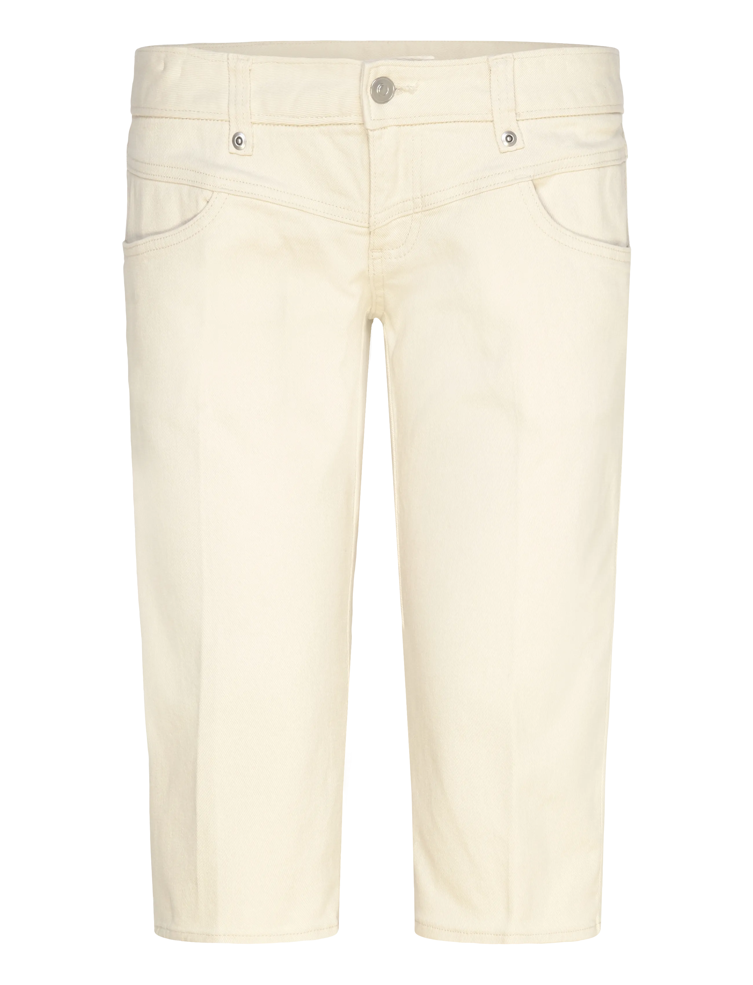 Monki Ultra Low Rise Capri Trousers, 36, Cream, Bukser > Capri-Bukser, Dame