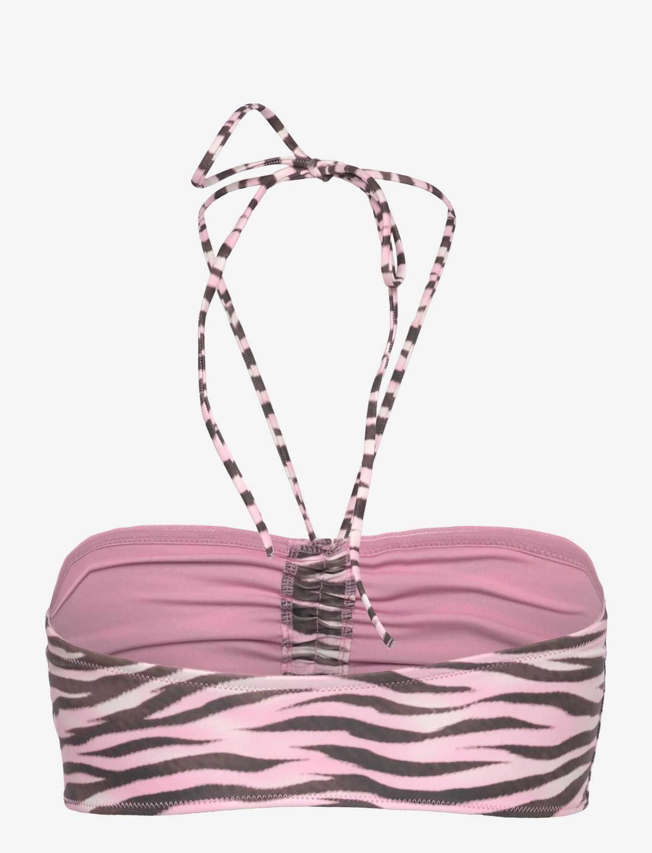 Monki - Drawstring Bandeau Halter Bikini Top - bandeau-bikini-oberteile - pink medium dusty - 1