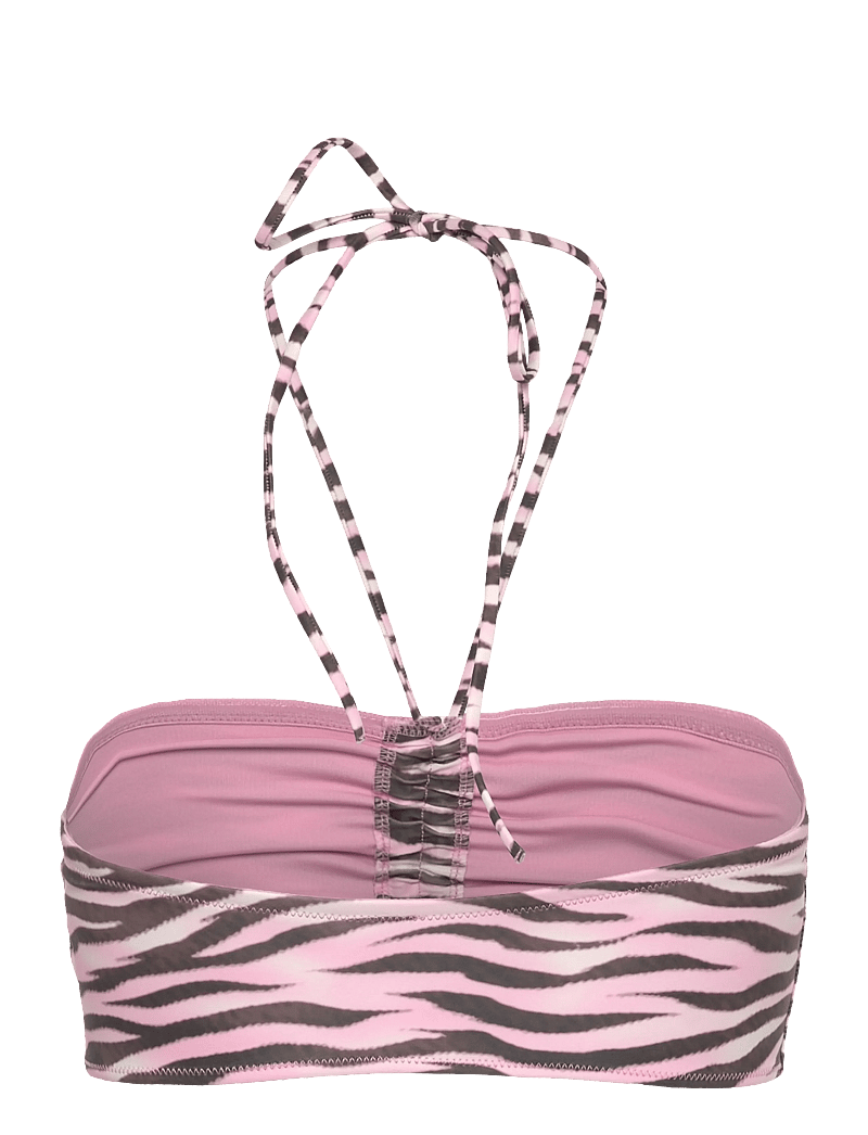 Monki - Drawstring Bandeau Halter Bikini Top - bandeau-bikini-oberteile - pink medium dusty - 1