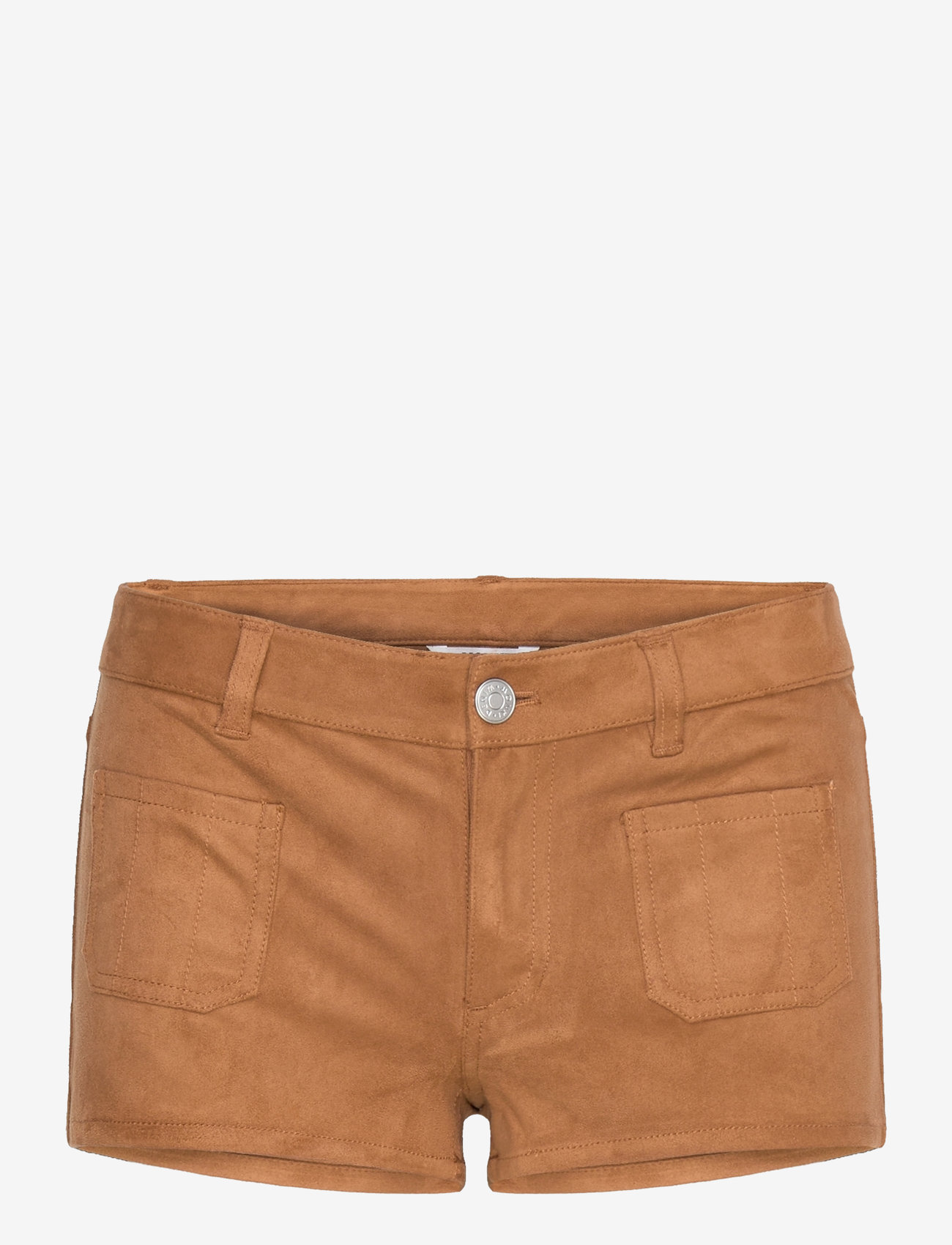 Monki - Faux Suede Mini Shorts - skinnshorts - brown medium dusty - 0