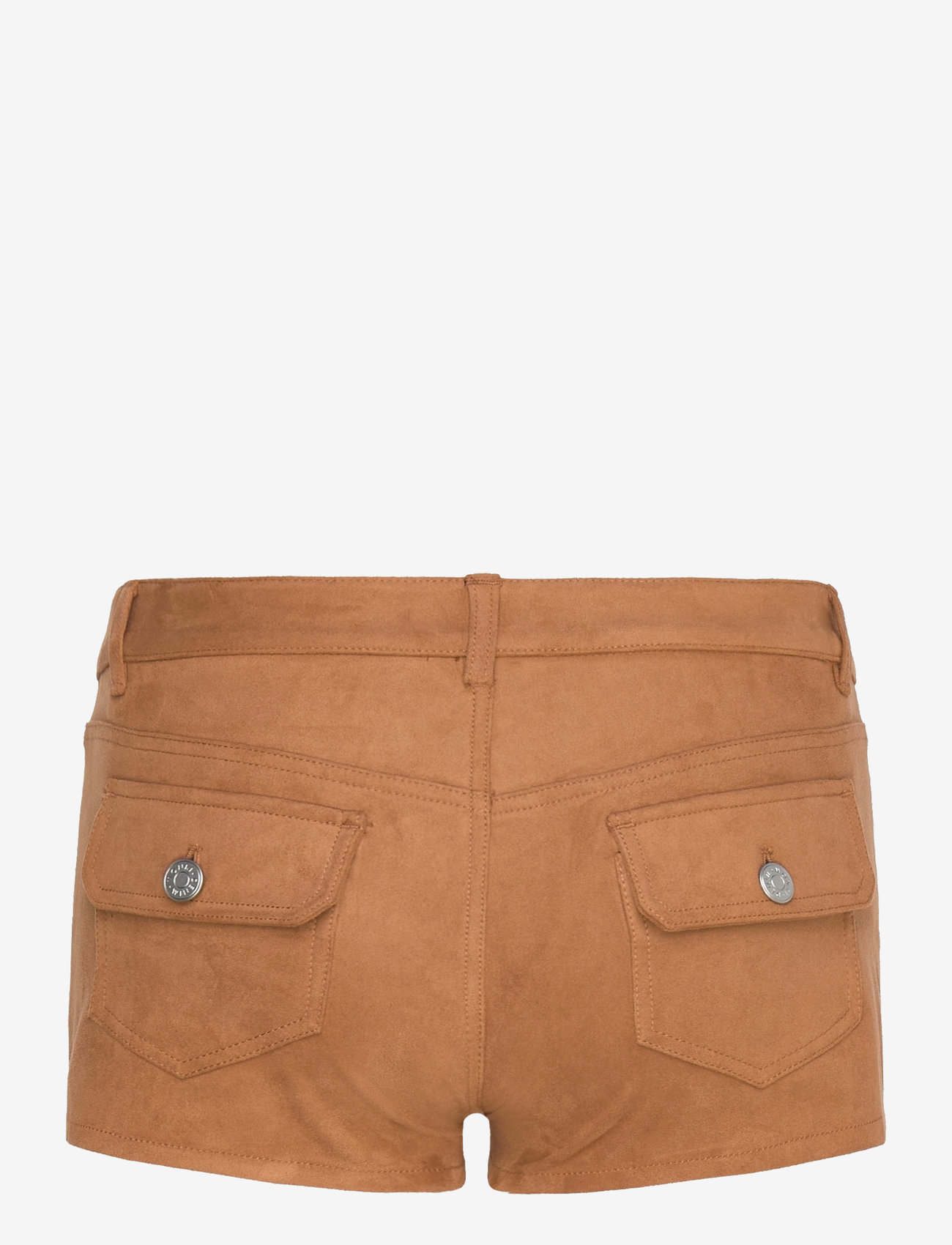 Monki - Faux Suede Mini Shorts - skinnshorts - brown medium dusty - 1