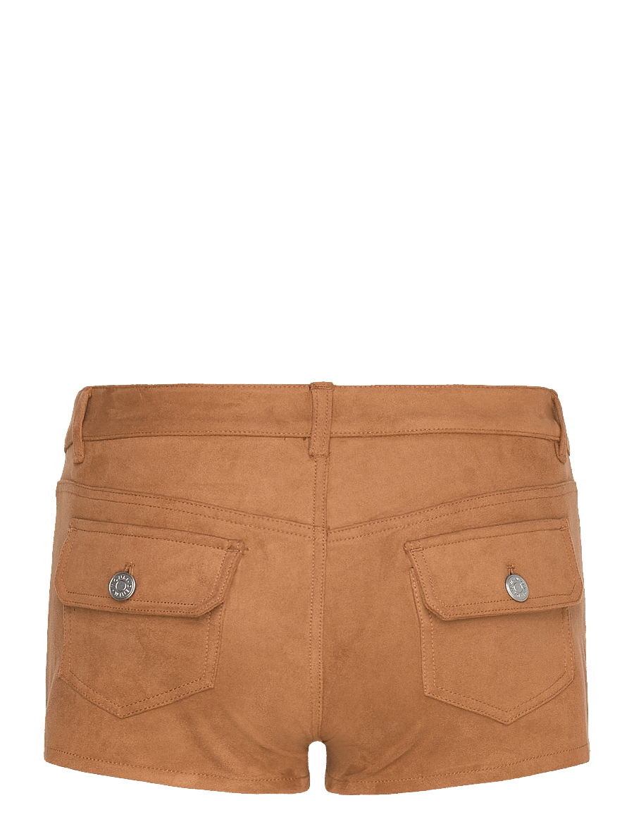 Monki - Faux Suede Mini Shorts - ledershorts - brown medium dusty - 1