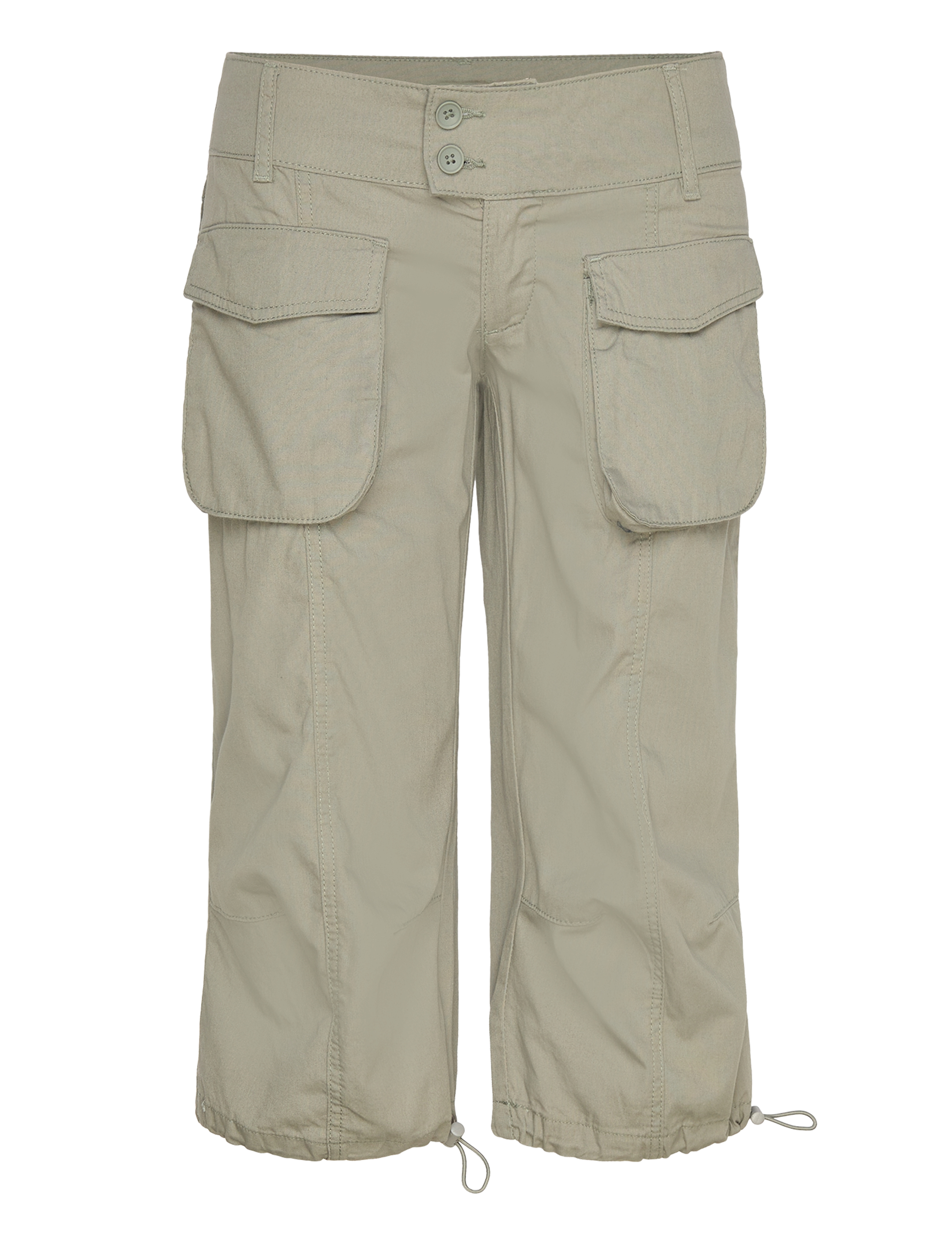 Monki Soft capri - Capri byxor - KHAKI GREEN MEDIUM DUSTY / khaki/green