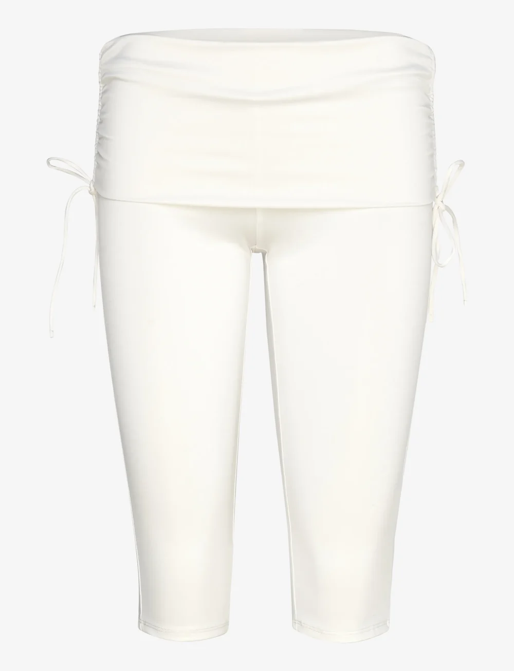 Monki - Ruched Low Rise Capri Leggings - kapripüksid - white light - 0