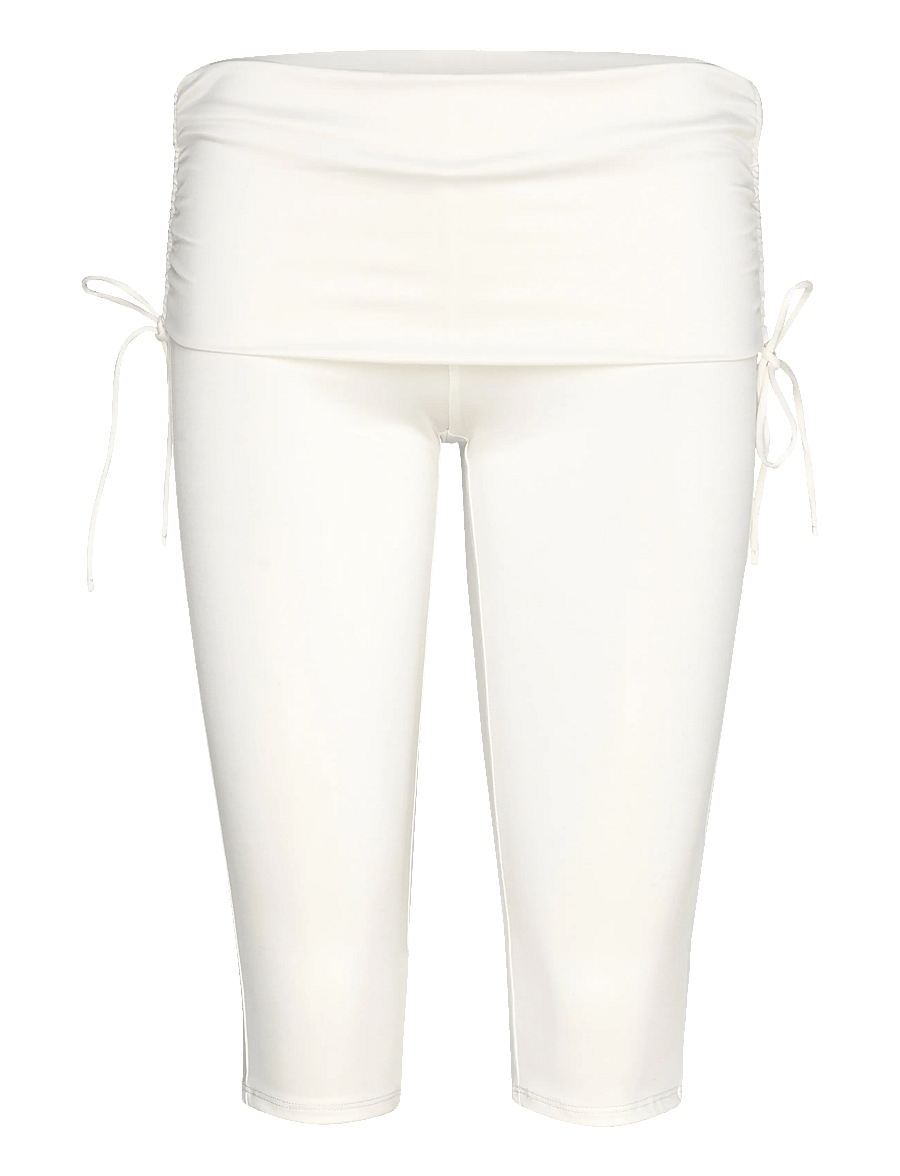 Monki - Ruched Low Rise Capri Leggings - capri pants - white light - 0