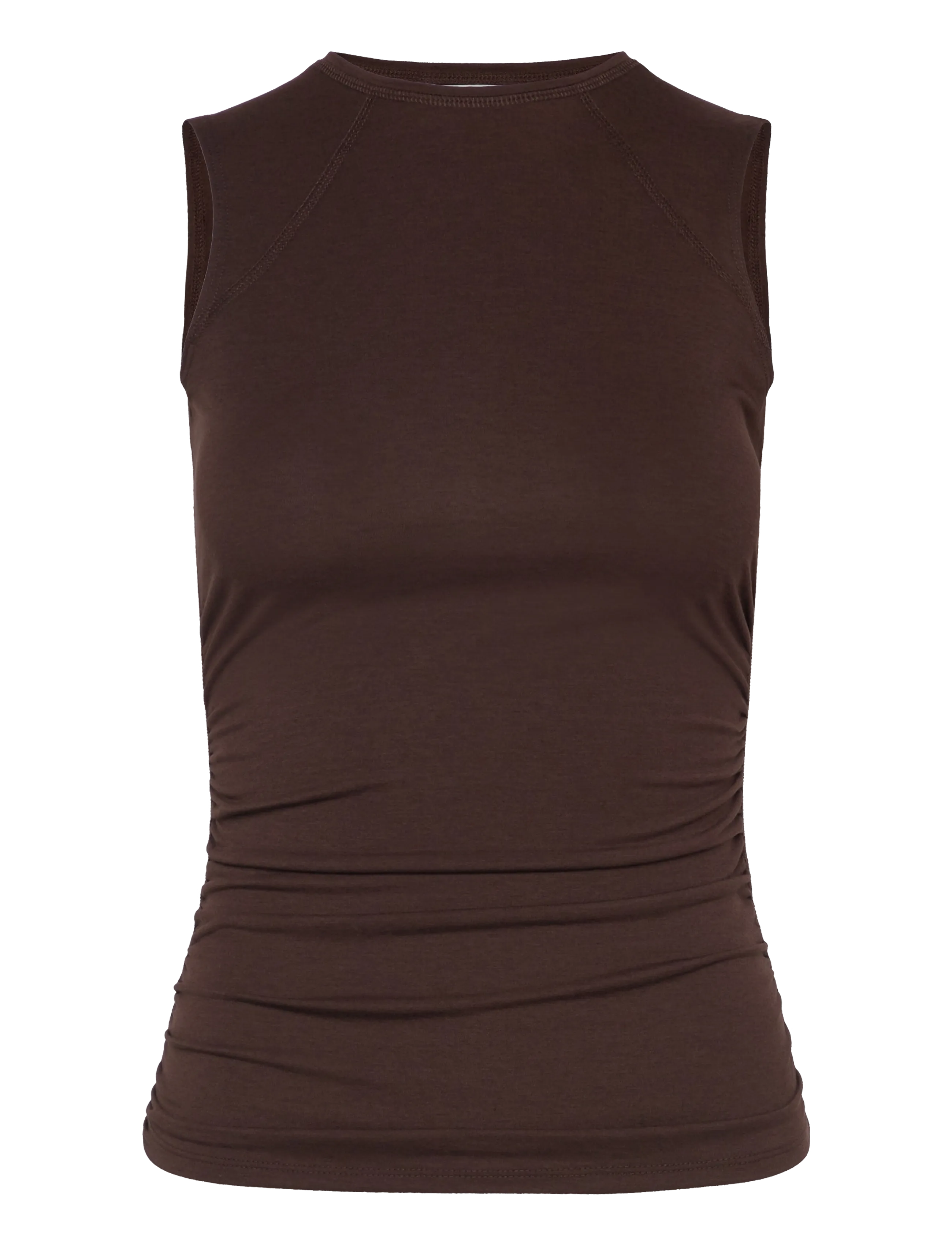 Rushed side top - BROWN DARK