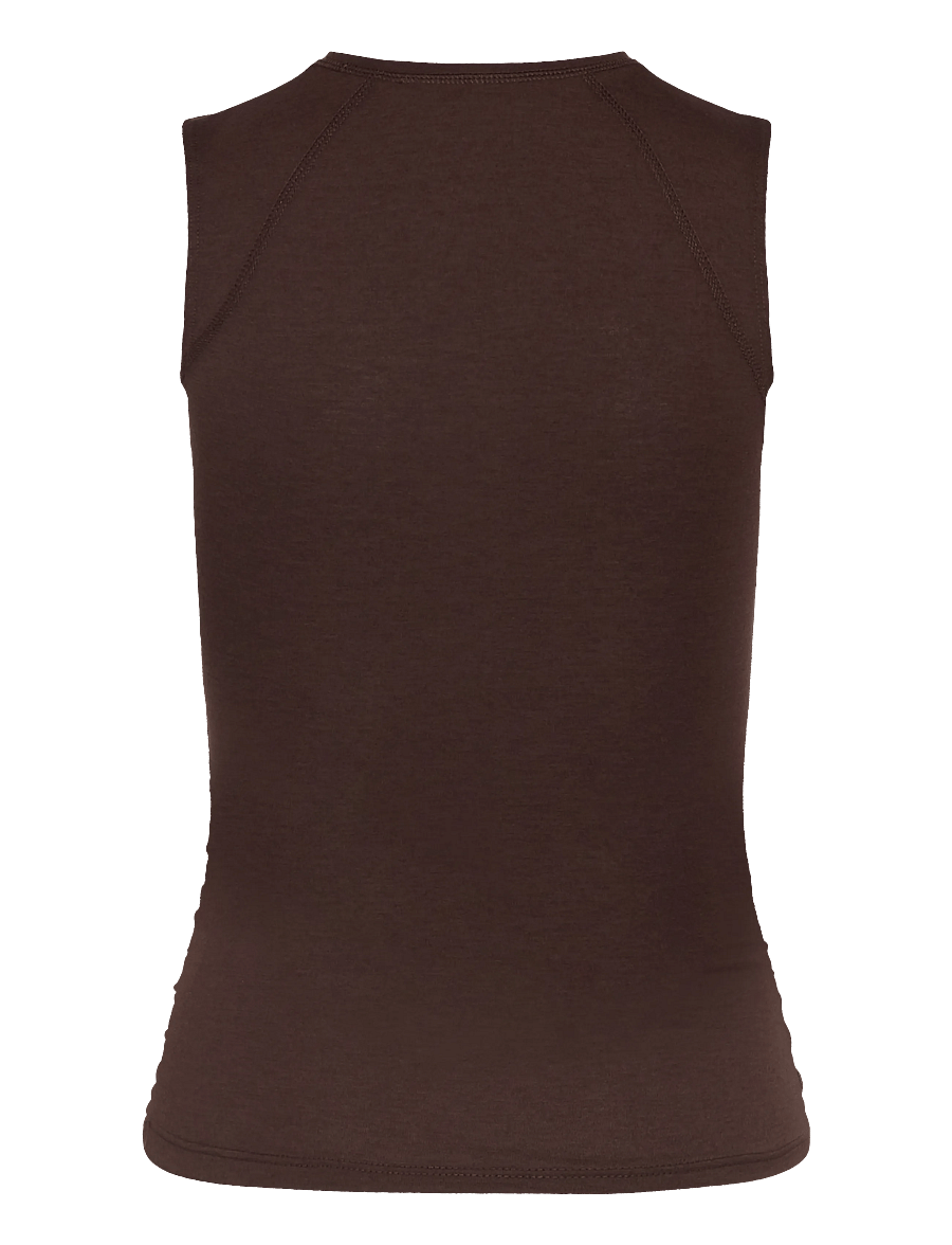 Monki - Rushed side top - sleeveless tops - brown dark - 1