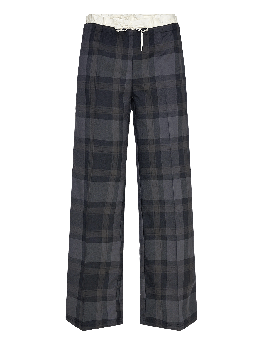 Monki - Pull on suiting trousers - wide leg trousers - black dark - 0