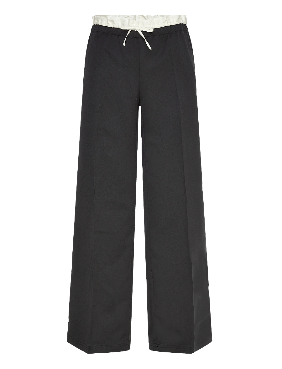 Monki - Pull on suiting trousers - wide leg trousers - black dark - 0