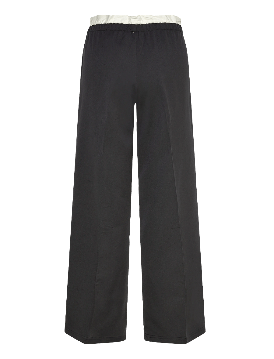 Monki - Pull on suiting trousers - wide leg trousers - black dark - 1