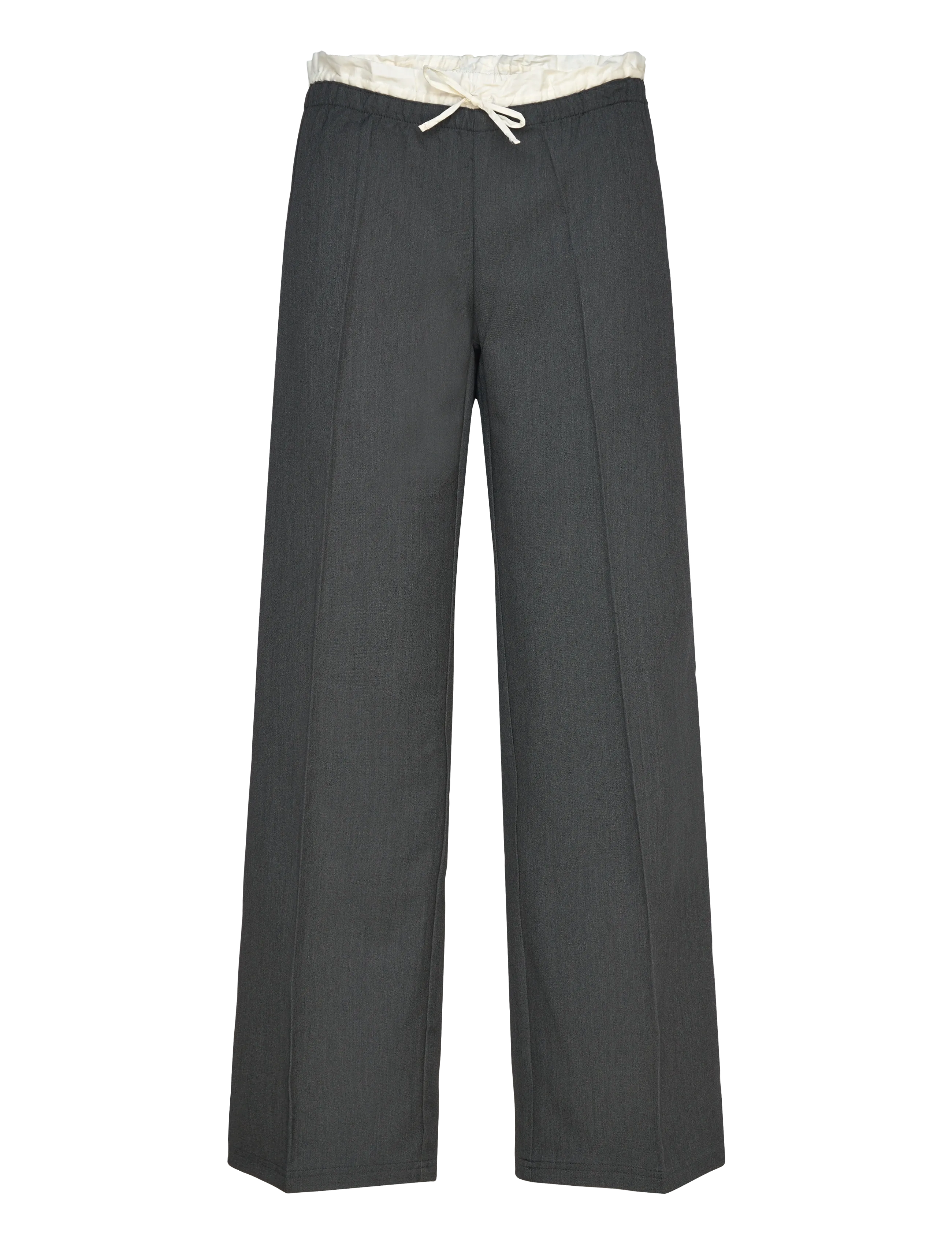 Monki Pull On Suiting Trousers, S, Grau - Wide Leg, Frauen