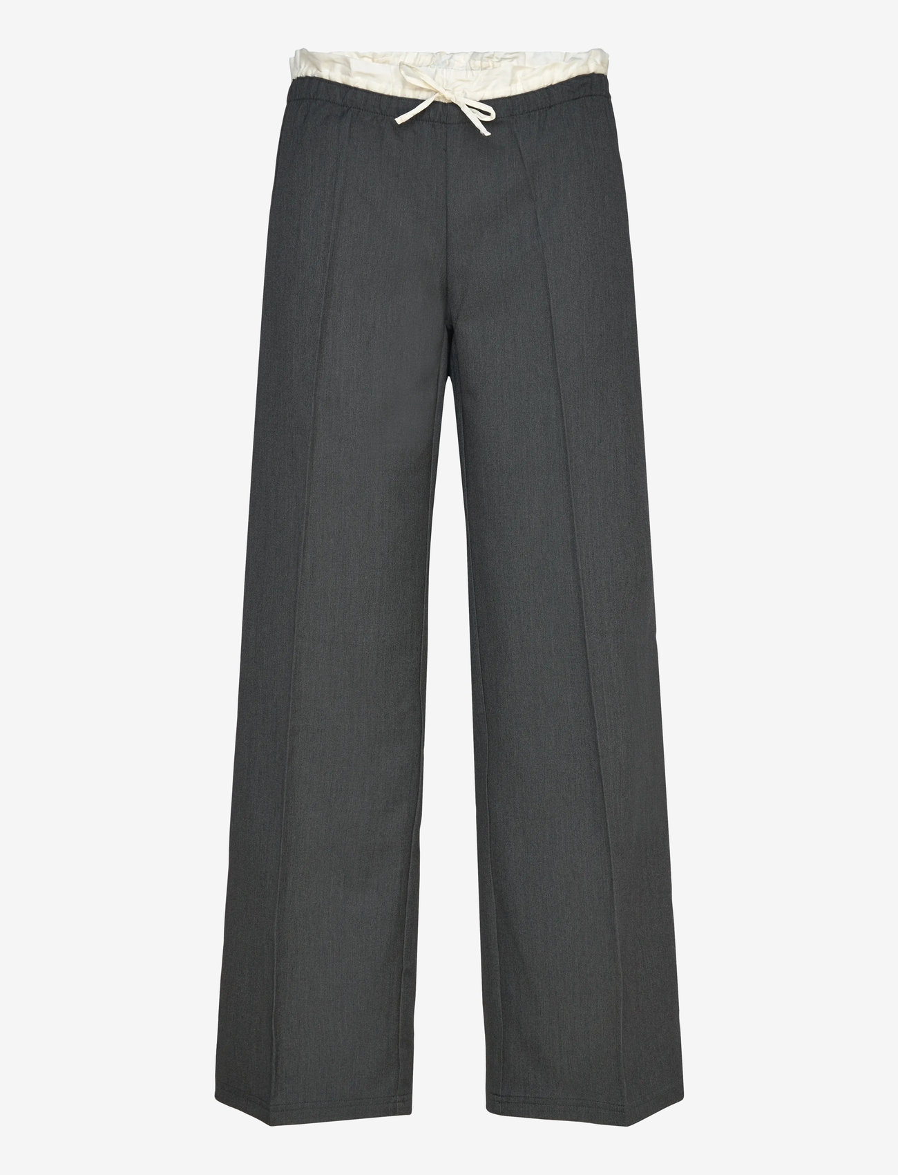 Monki - Pull on suiting trousers - bukser med brede ben - grey dark - 0