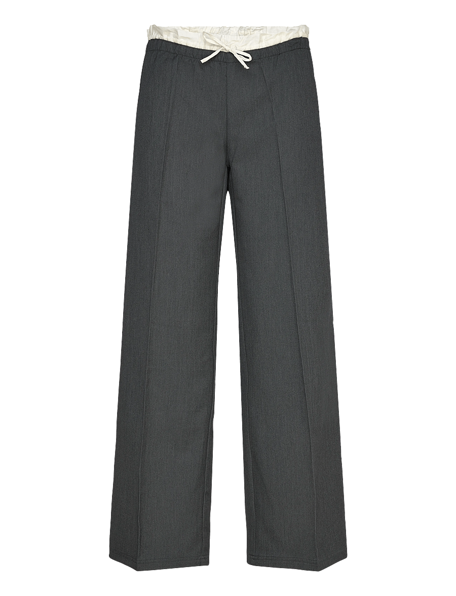 Monki - Pull on suiting trousers - wide leg trousers - grey dark - 0