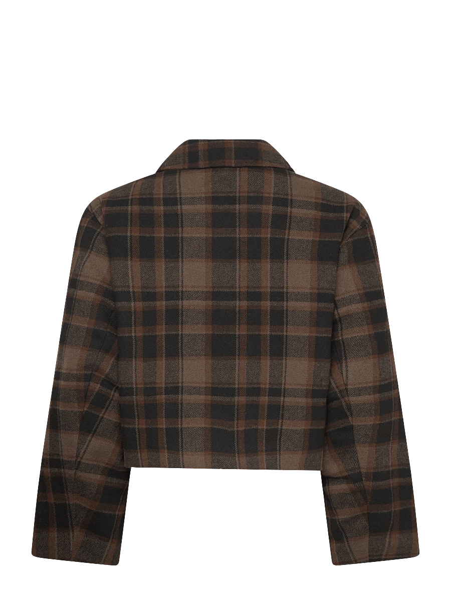 Monki - Boxy Twill Jacket - vinterjakker - brown dark - 1