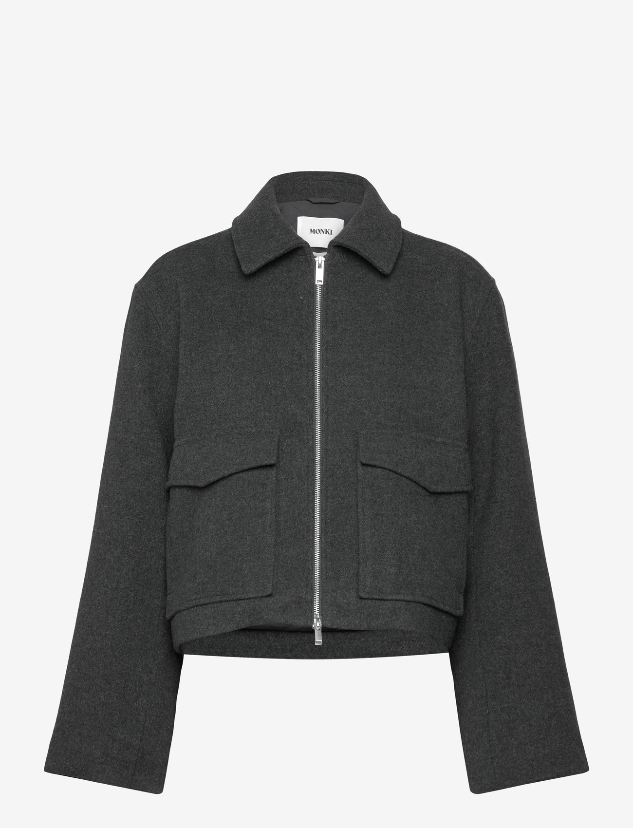 Monki - Boxy Twill Jacket - léttir jakkar - grey dark - 0
